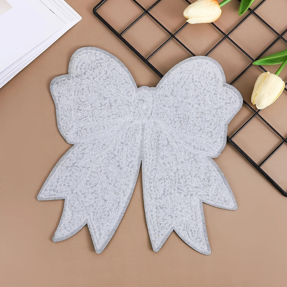 The back of the XOXO Bow Sequins Patch