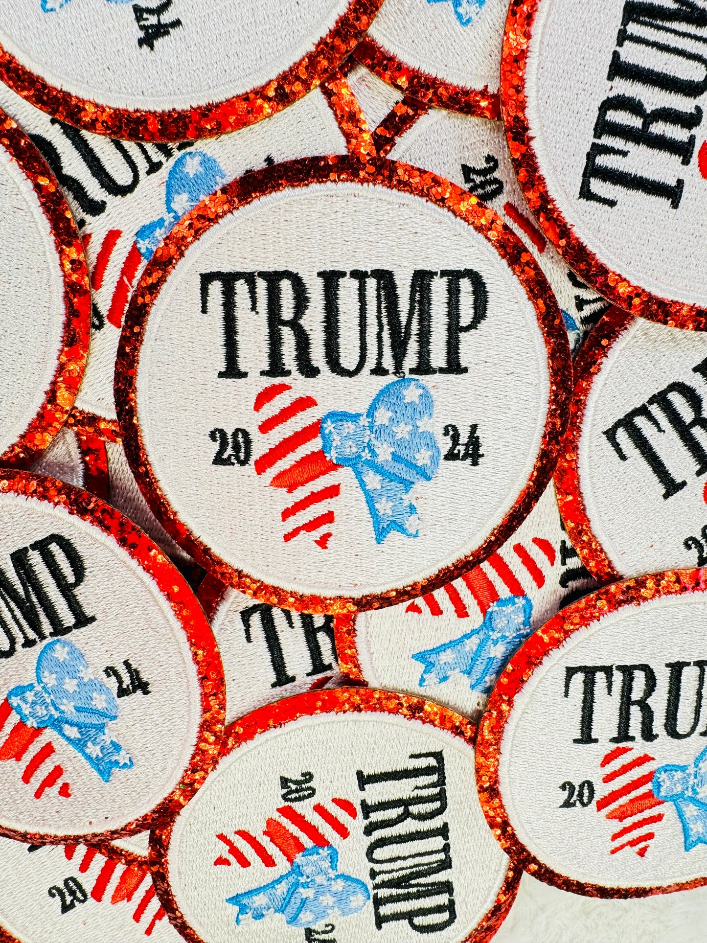 Trump 2024 Coquette Bow Embroidered Patch