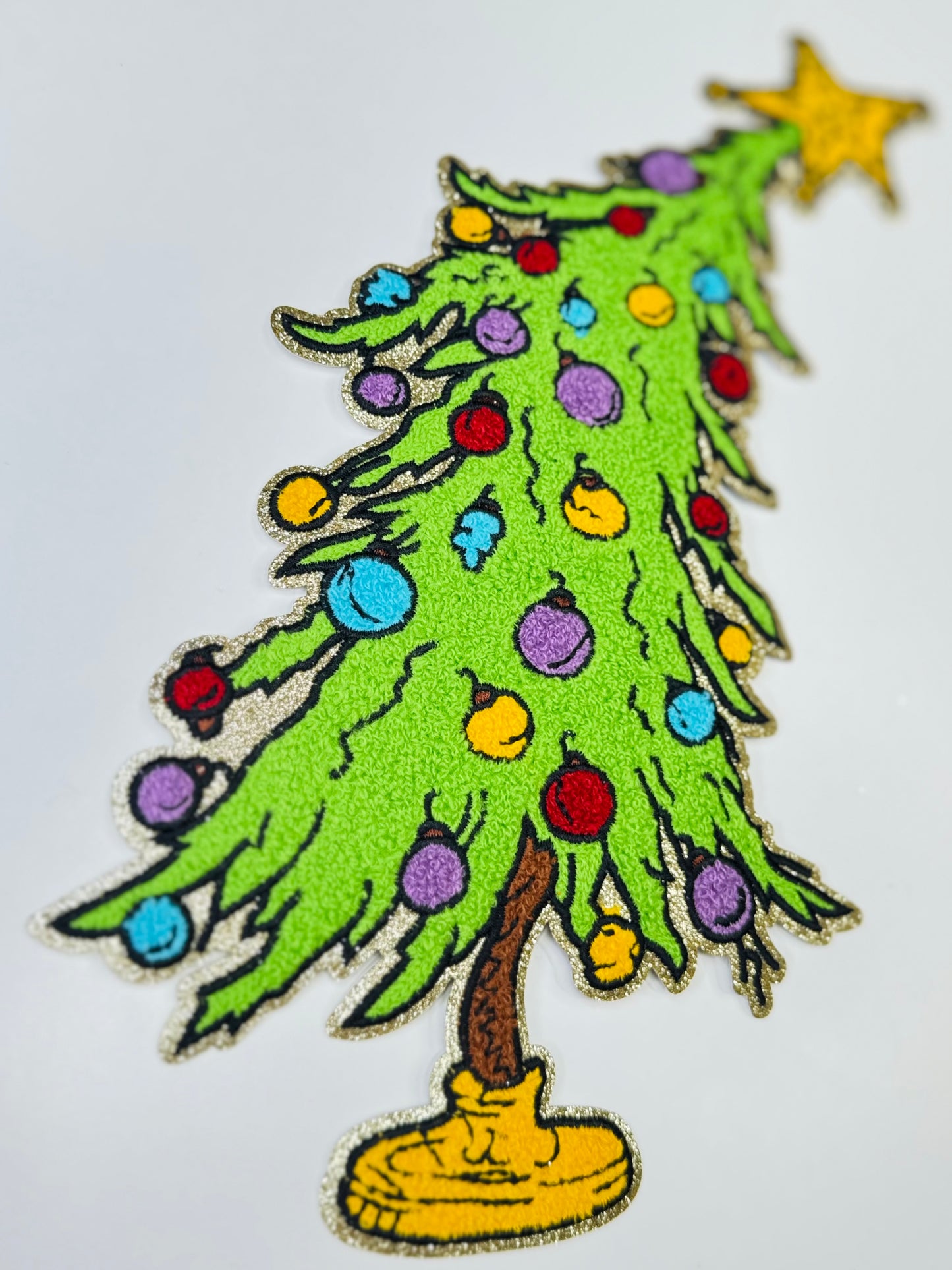 Christmas Tree Chenille & Glitter Patch