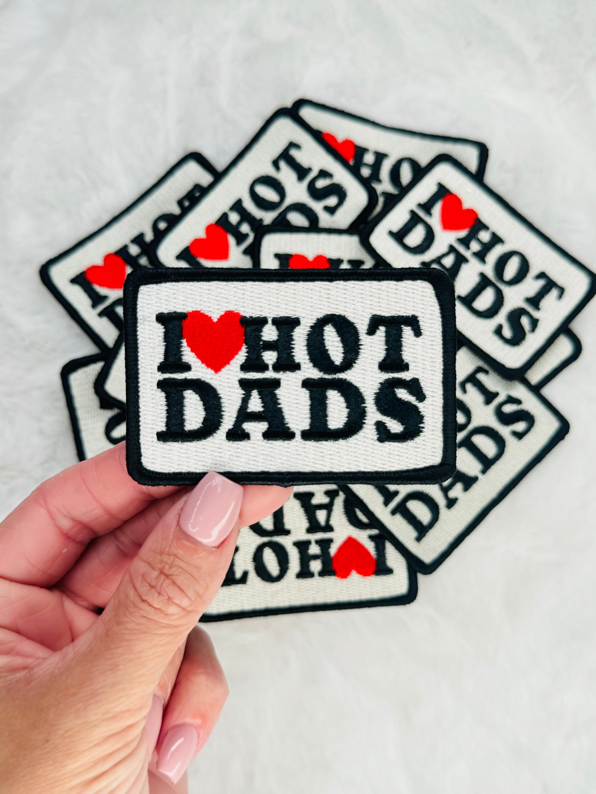 I ♥️ Hot Dads Embroidered Patch