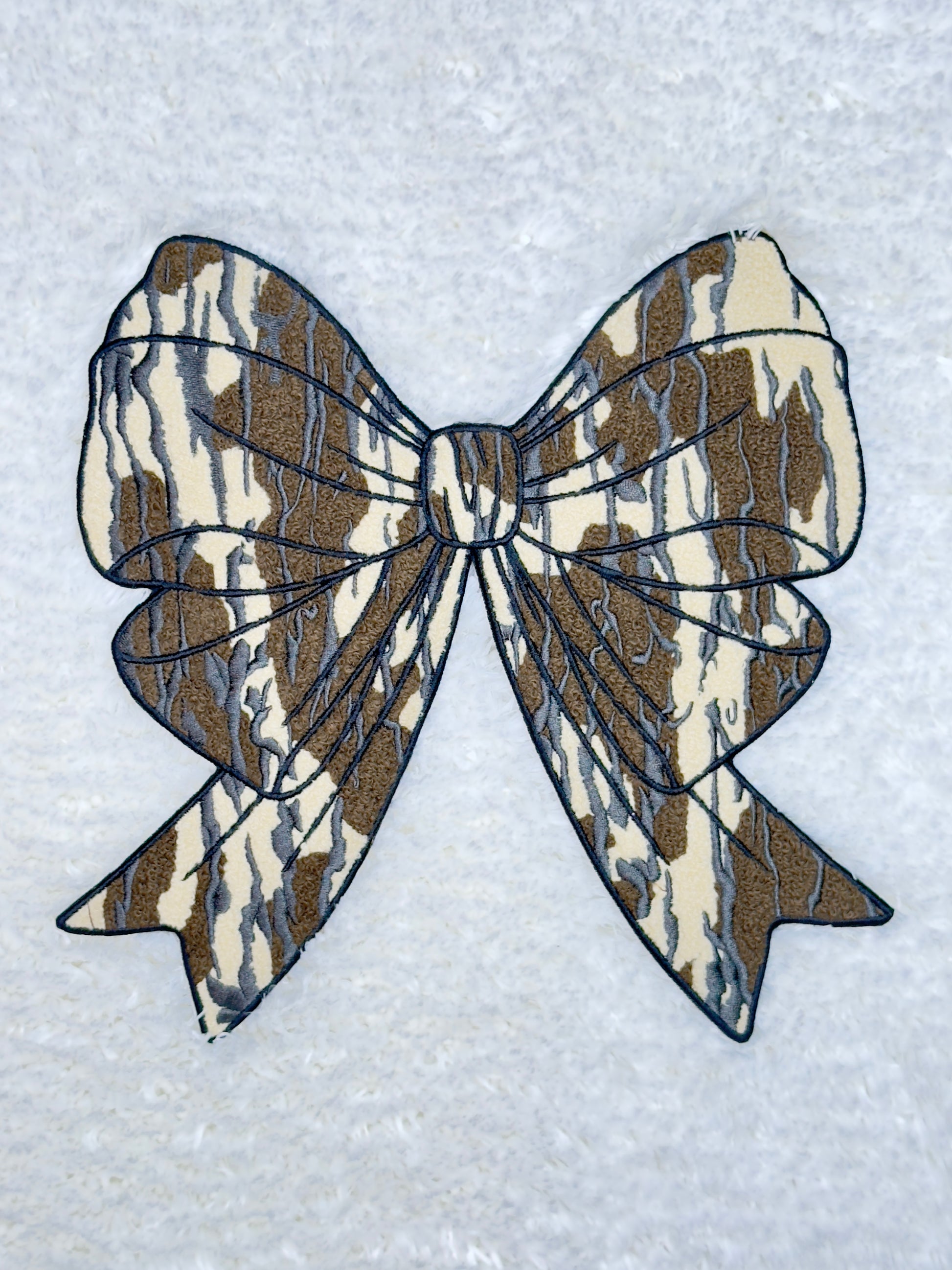 Camo Chenille Bow Chenille Patch