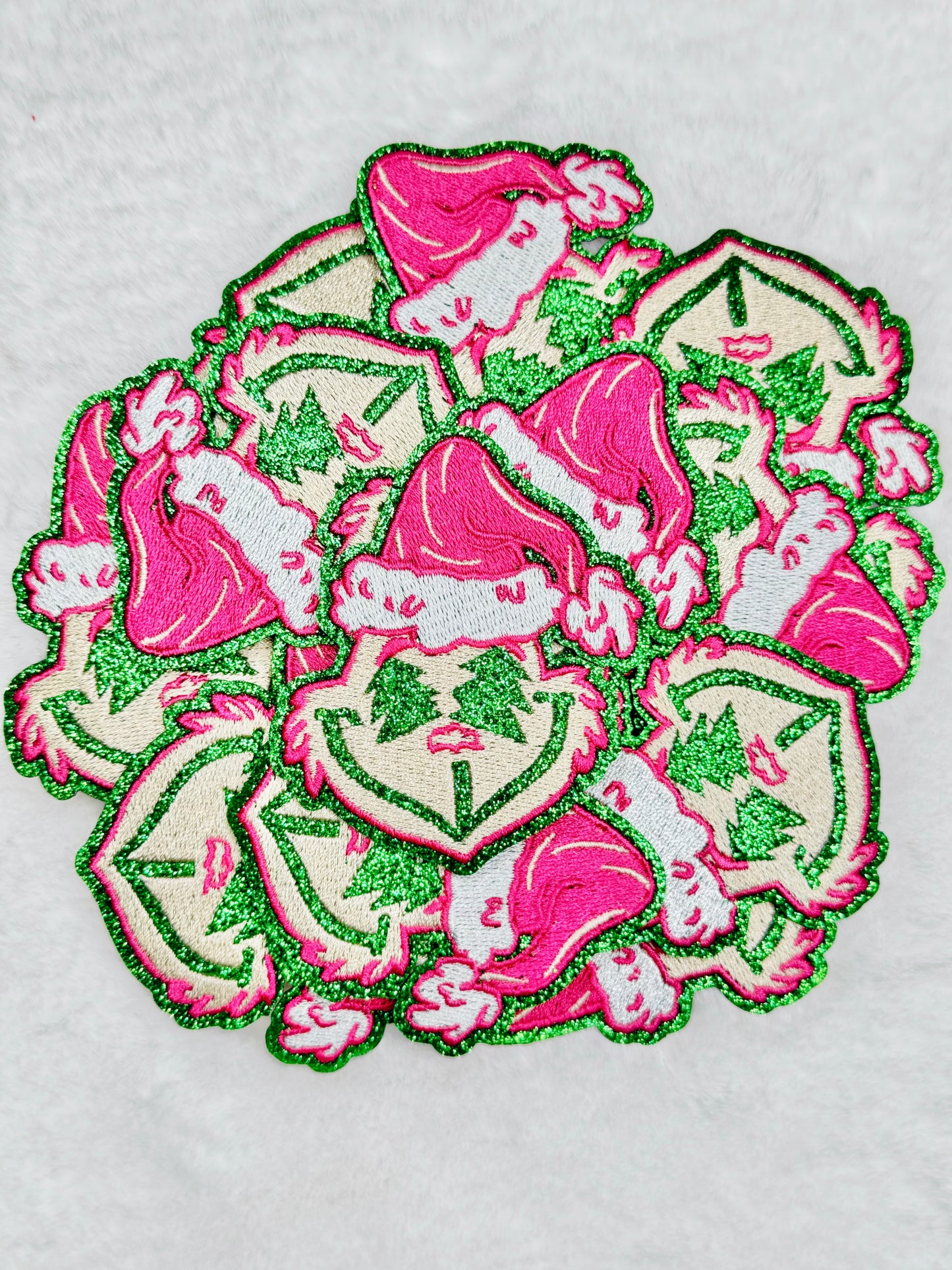 Preppy Pink and Green Man Embroidered Patch