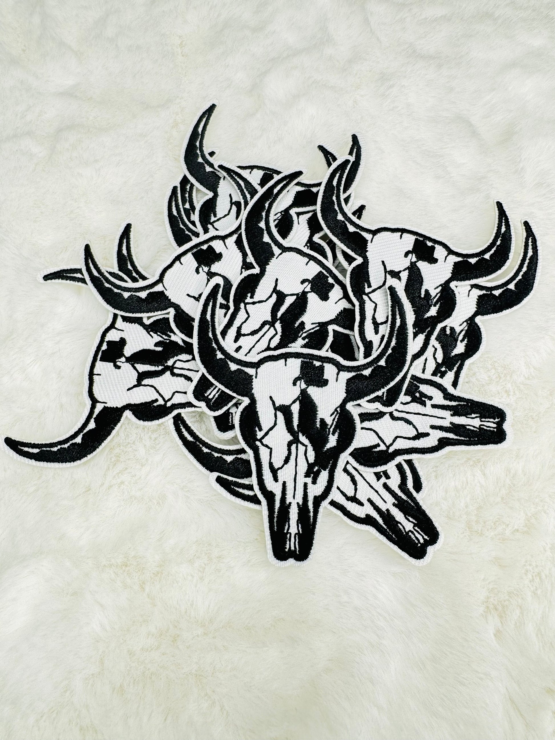 Bull Skull Embroidered Patch