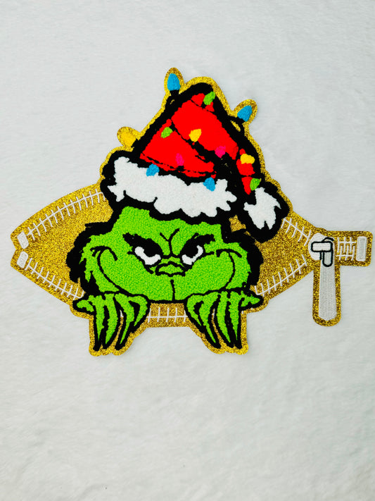 Grinch Glitter and Chenille Patch