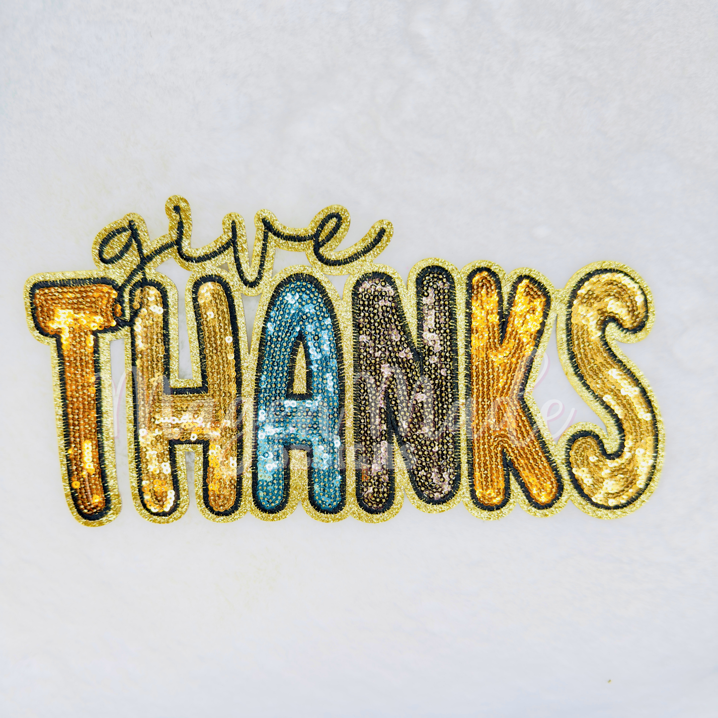 Give Thanks Sequins Patch