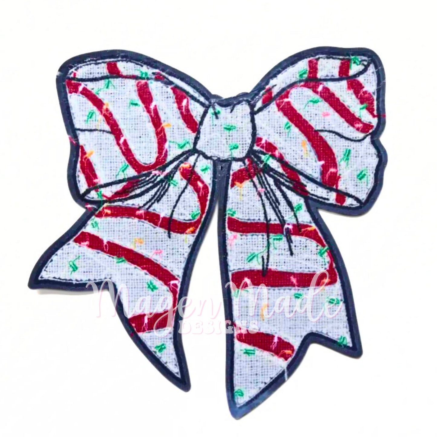 Christmas Cake Bow Chenille Patch