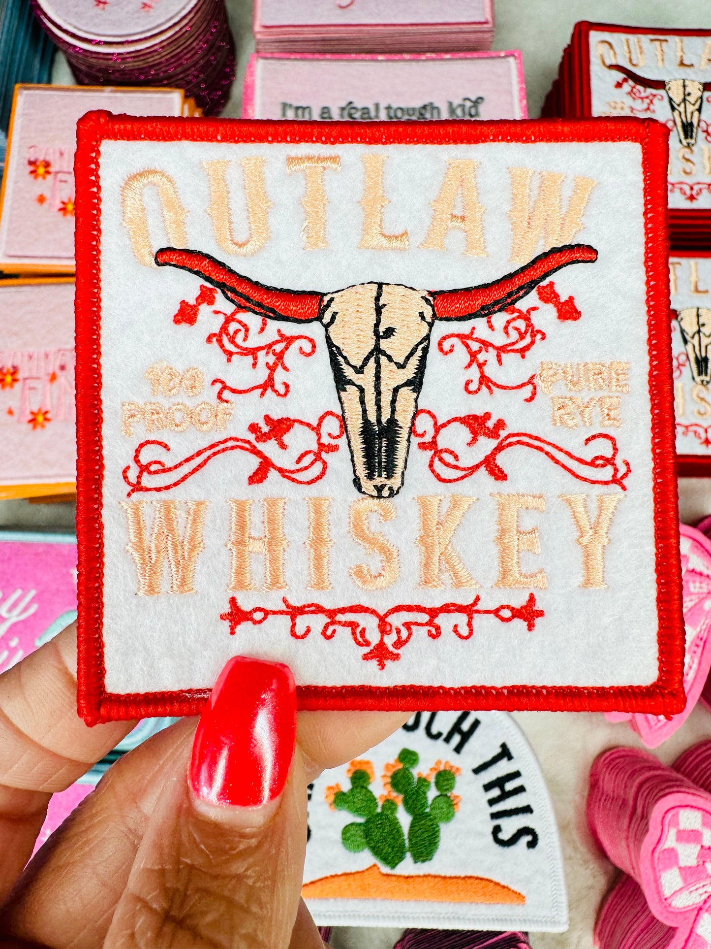 Outlaw Whiskey Embroidered Patch