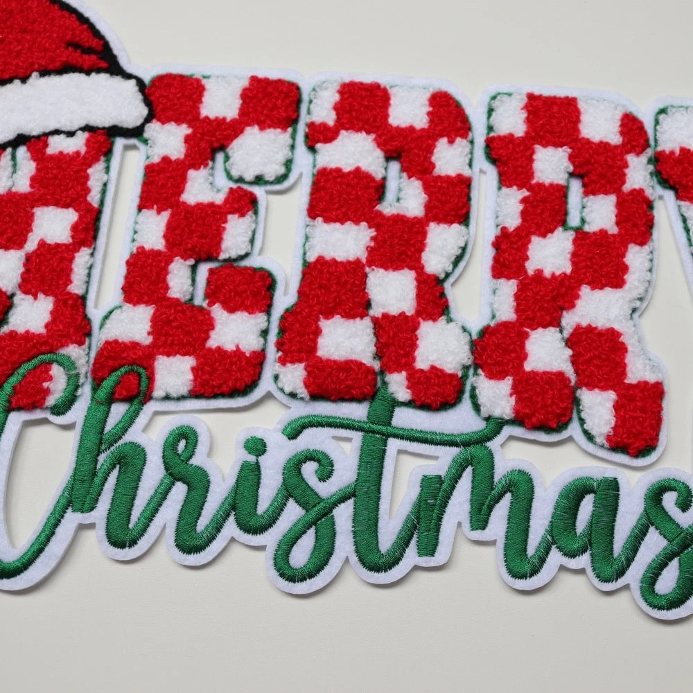 Merry Christmas Chenille Patch