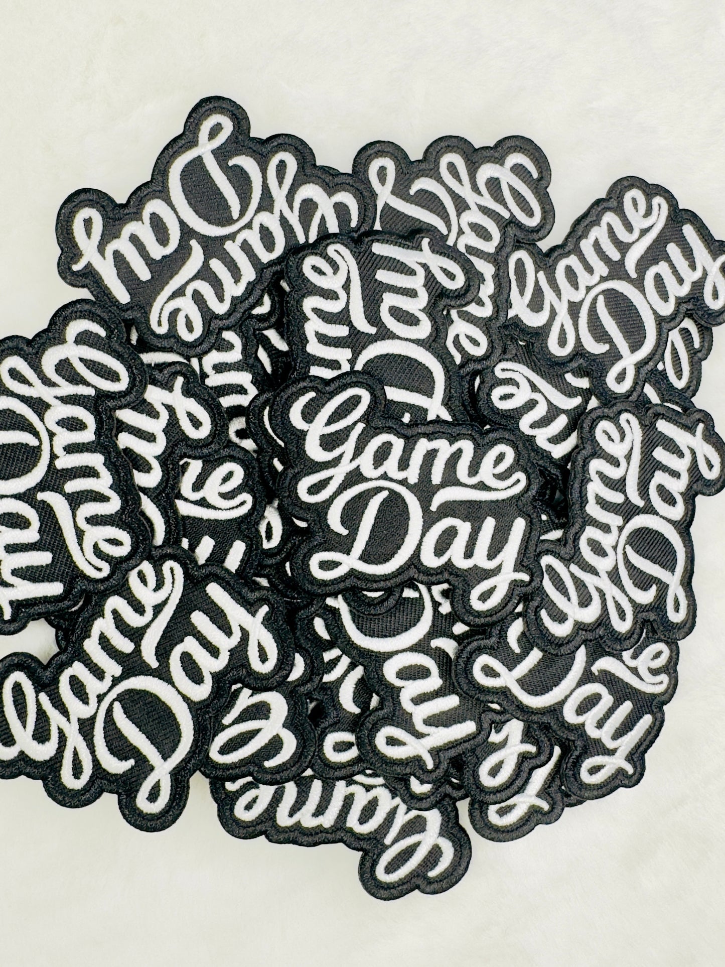 Black & White Game Day Embroidered Patch