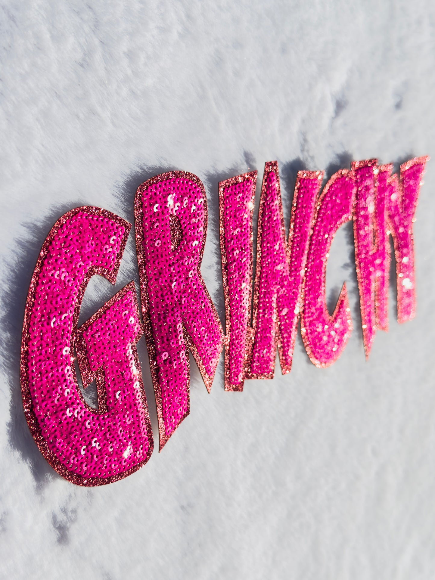 Pink Grinchy Sequin Patch