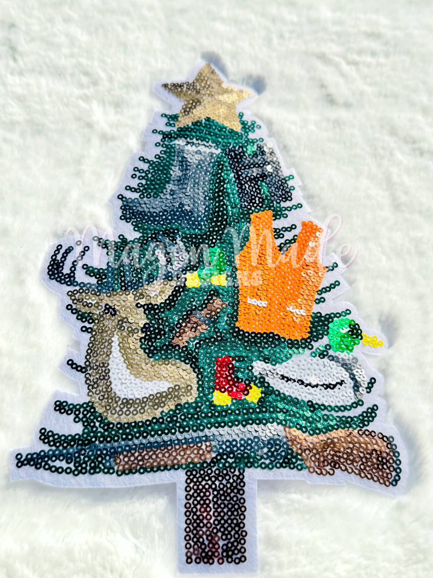 Hunting Tree Sequins Patch