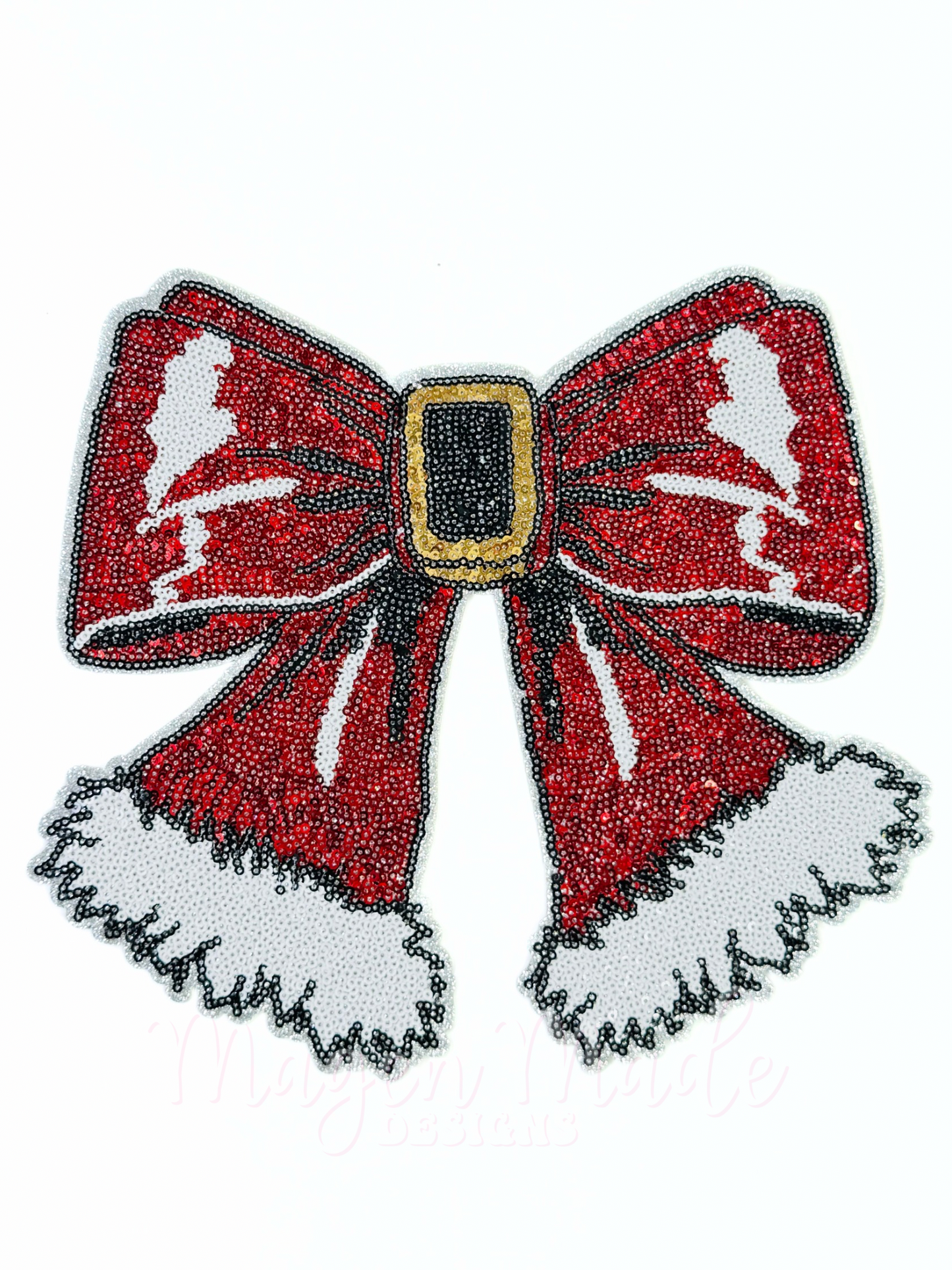 Coquette Santa Bow Sequins Patch