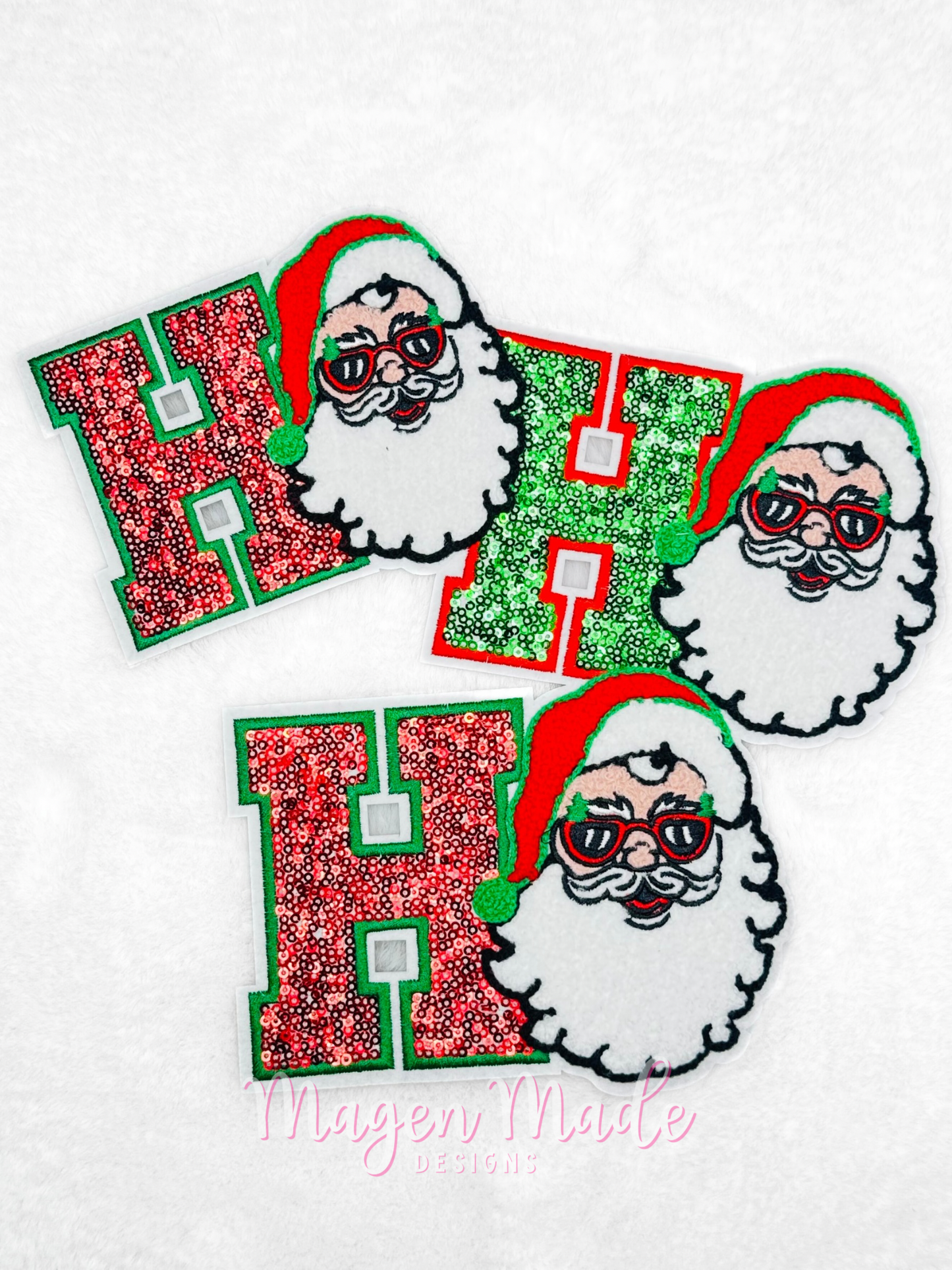 HOHOHO Santa Chenille and Sequin Patch