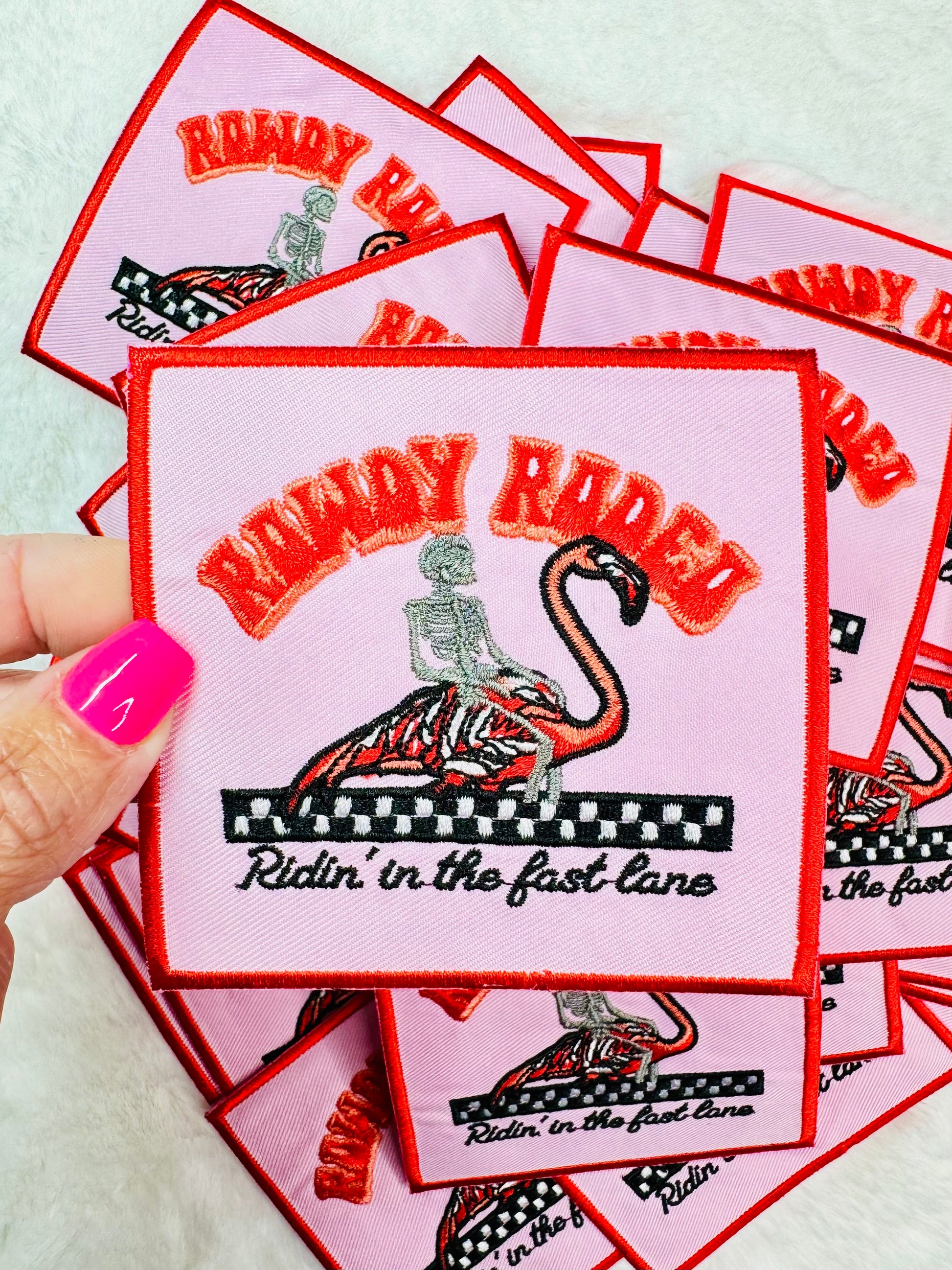 Rowdy rodeo embroidered patch 