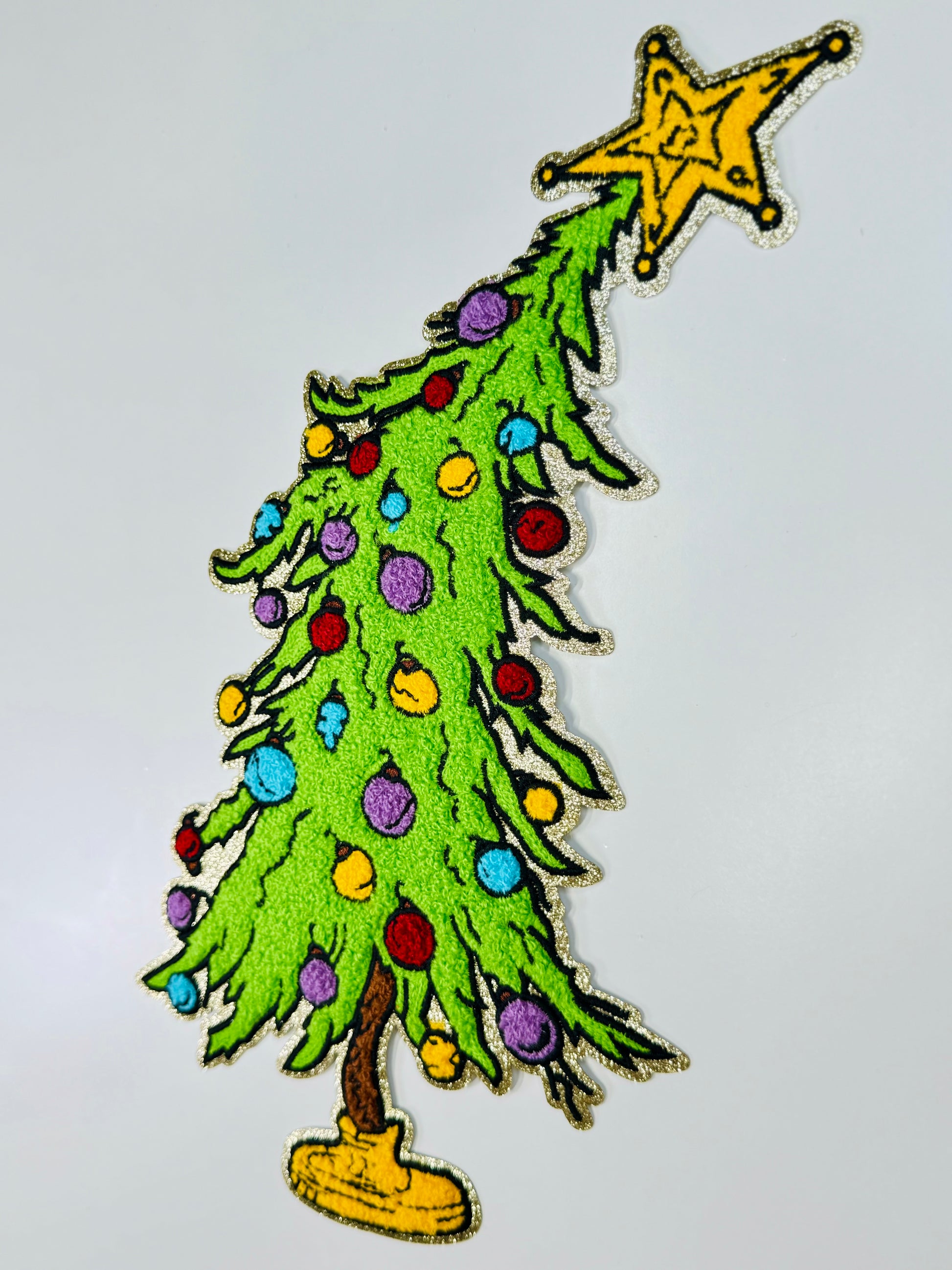 Christmas Tree Chenille & Glitter Patch