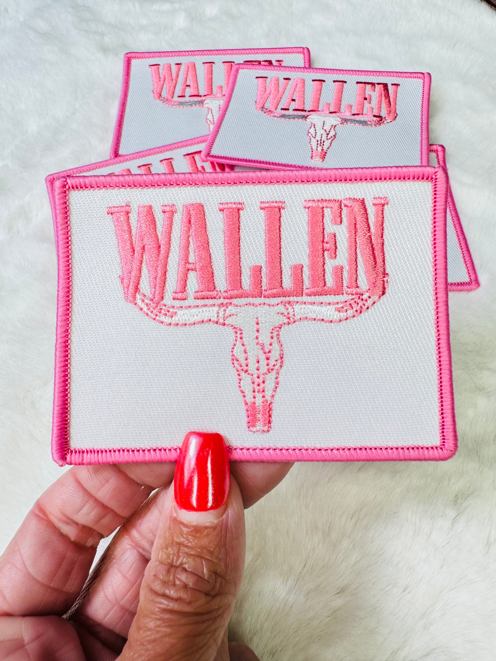 Pink Wallen Embroidered Patch