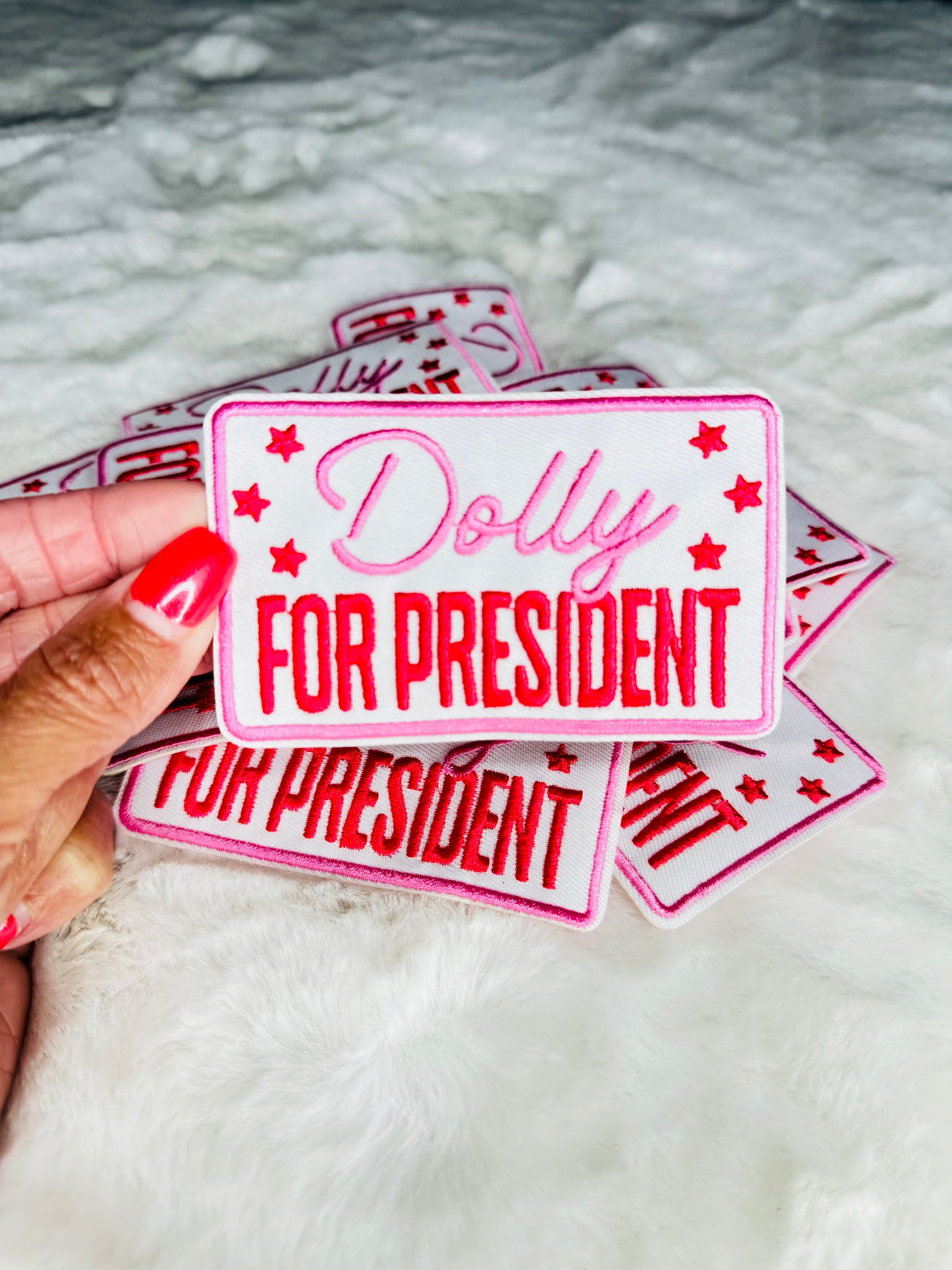 Dolly For President Embroidered Patch