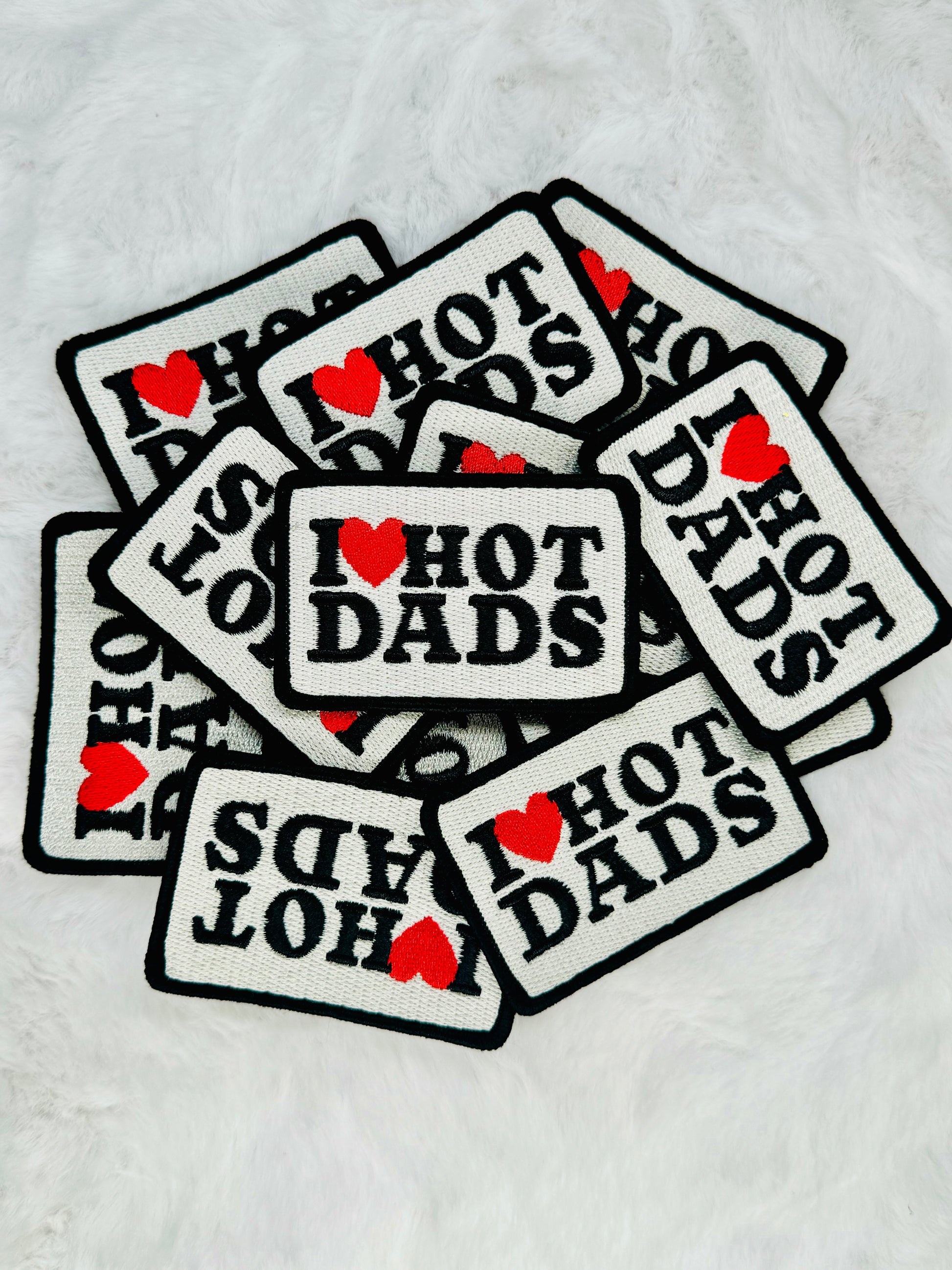 I ♥️ Hot Dads Embroidered Patch