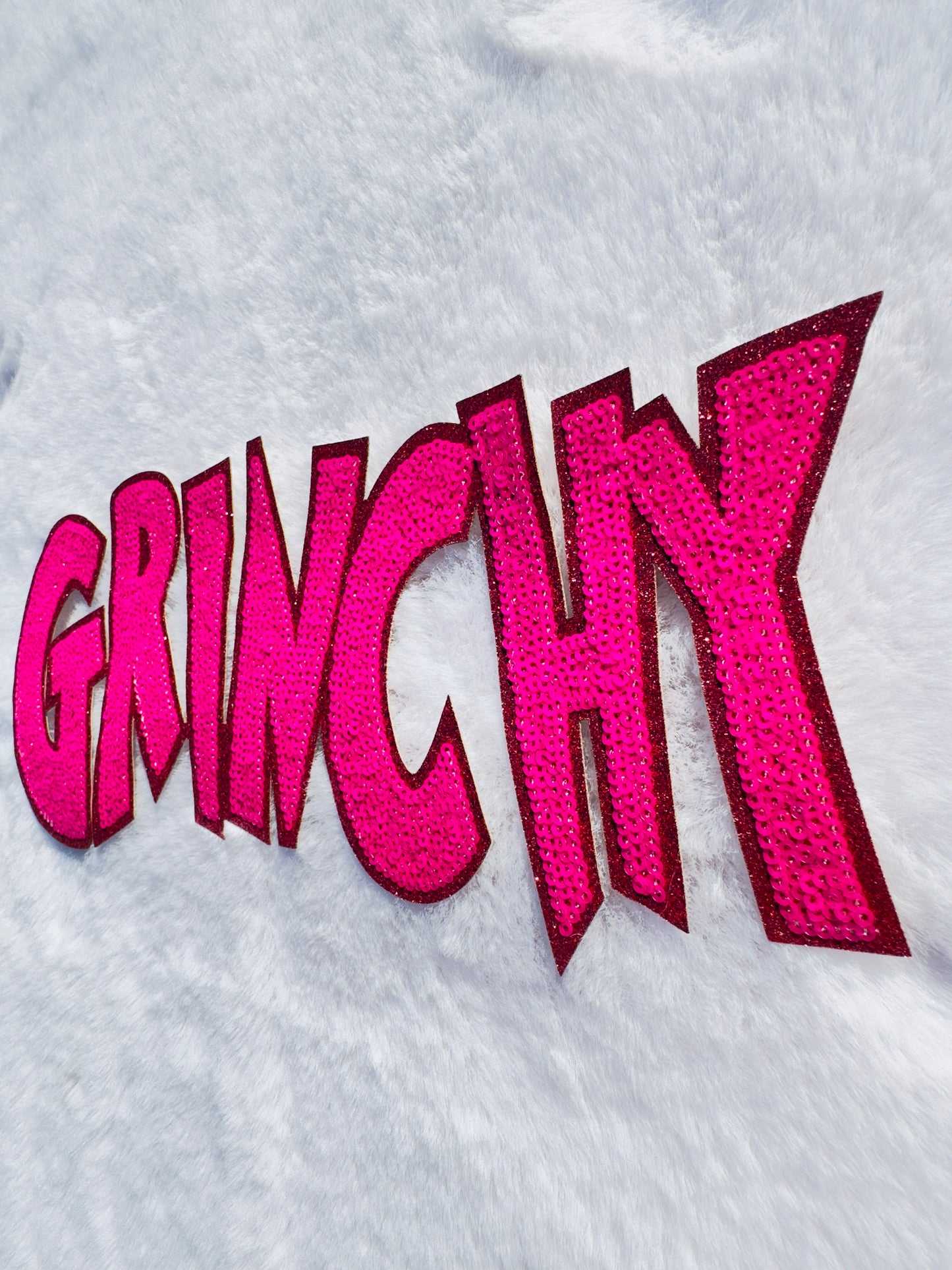 Pink Grinchy Sequin Patch