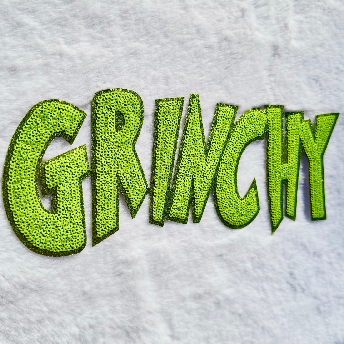 Green Grinchy Sequin Patch