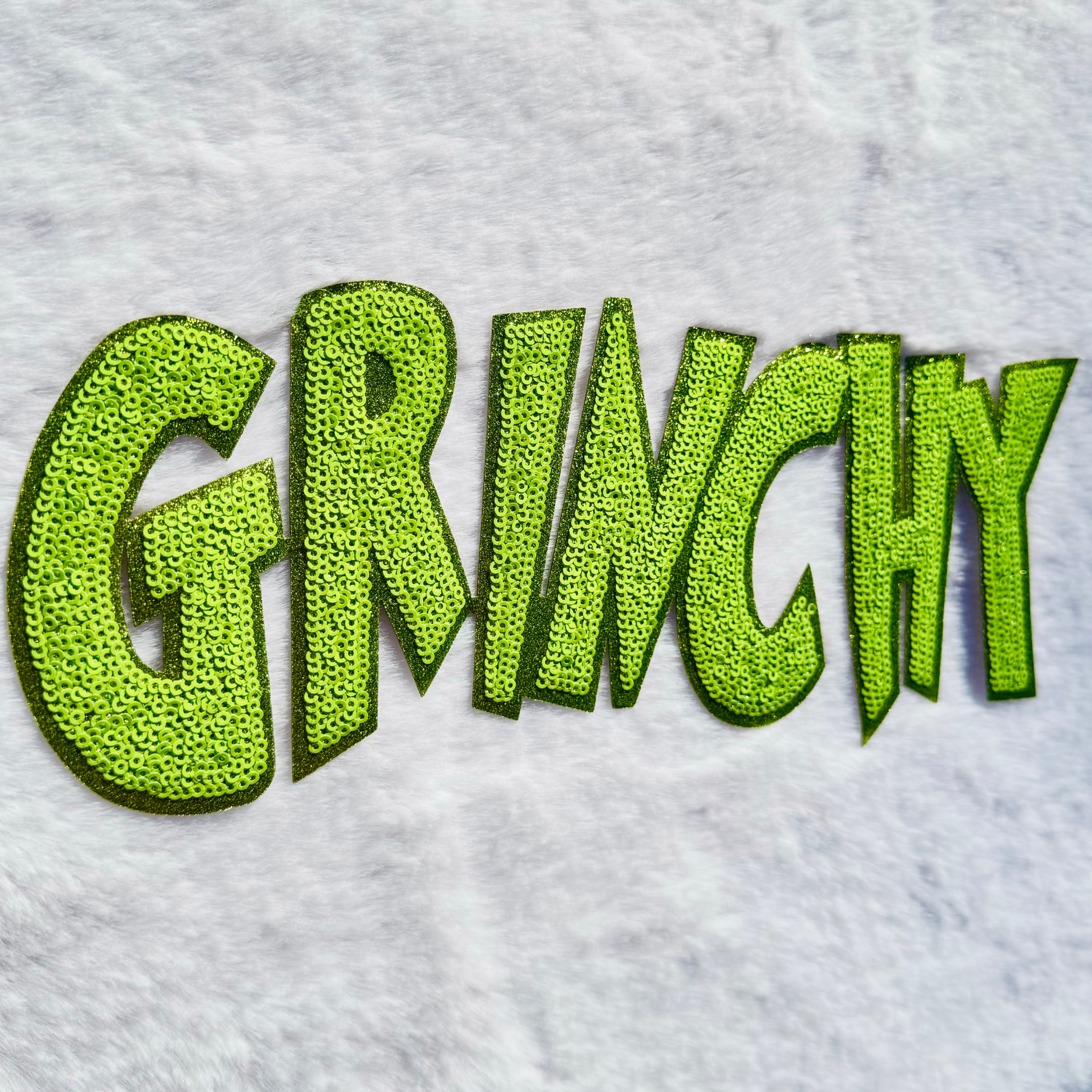 Green Grinchy Sequin Patch