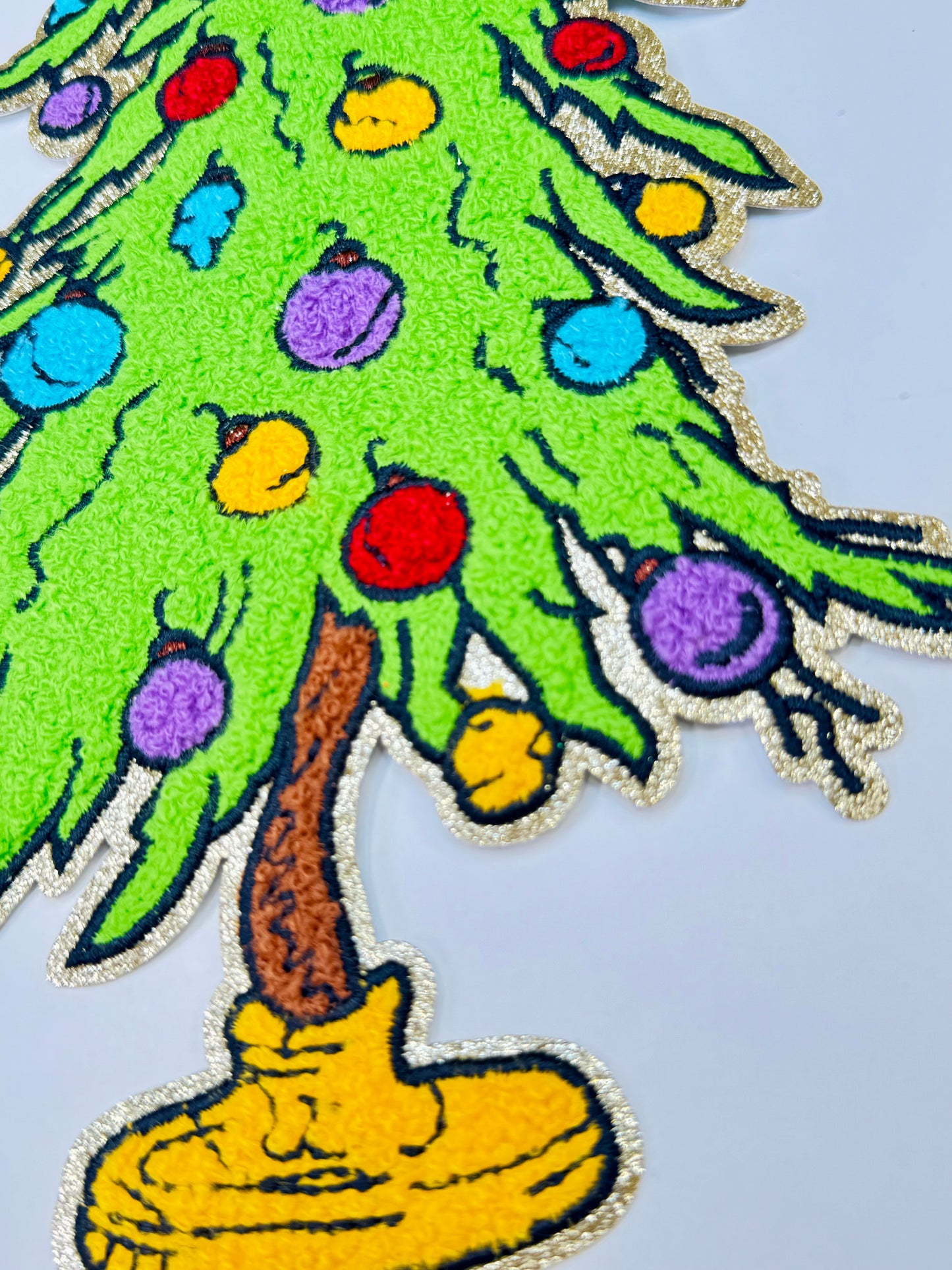 Christmas Tree Chenille & Glitter Patch