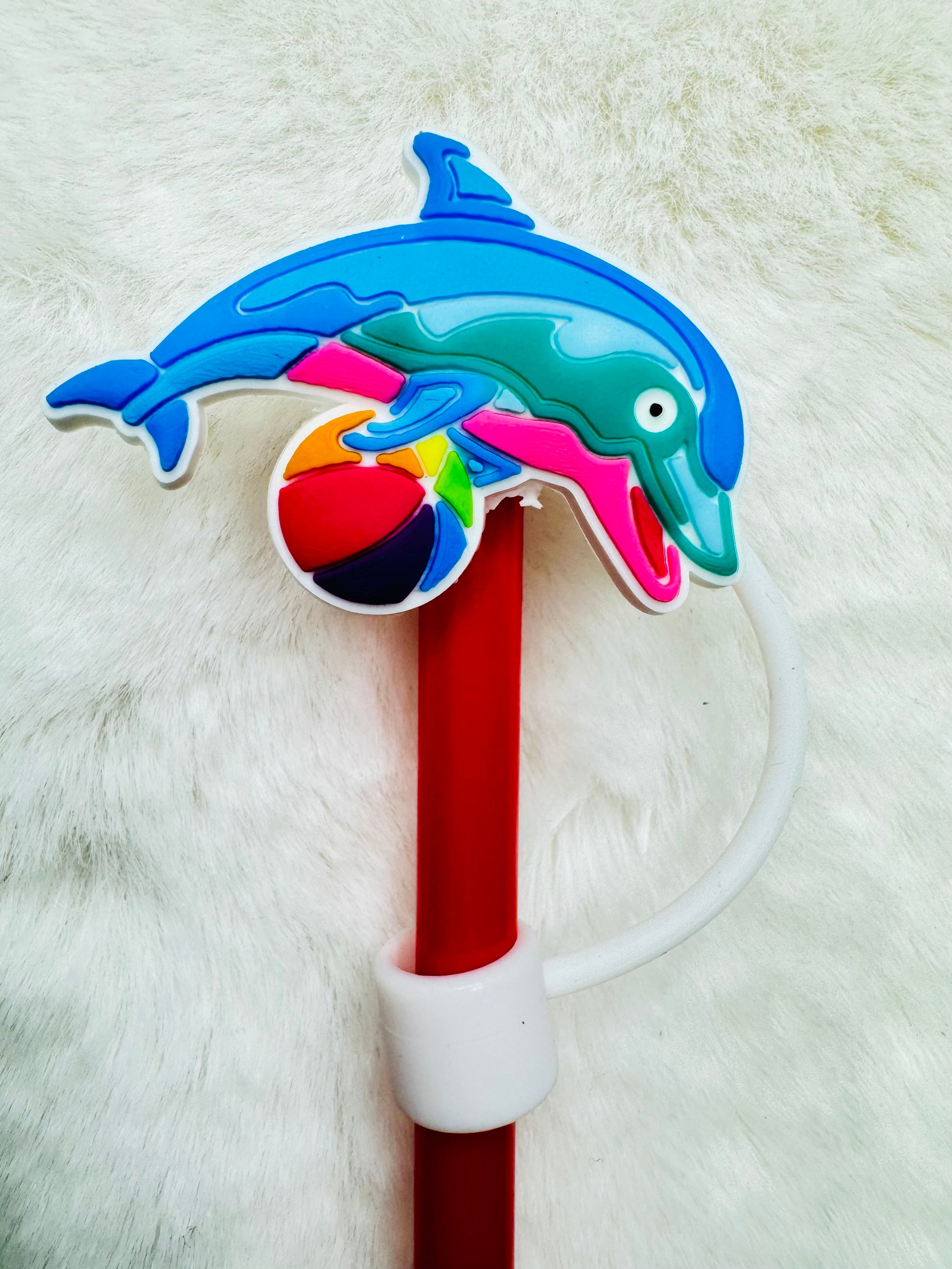 Dolphin Straw Topper