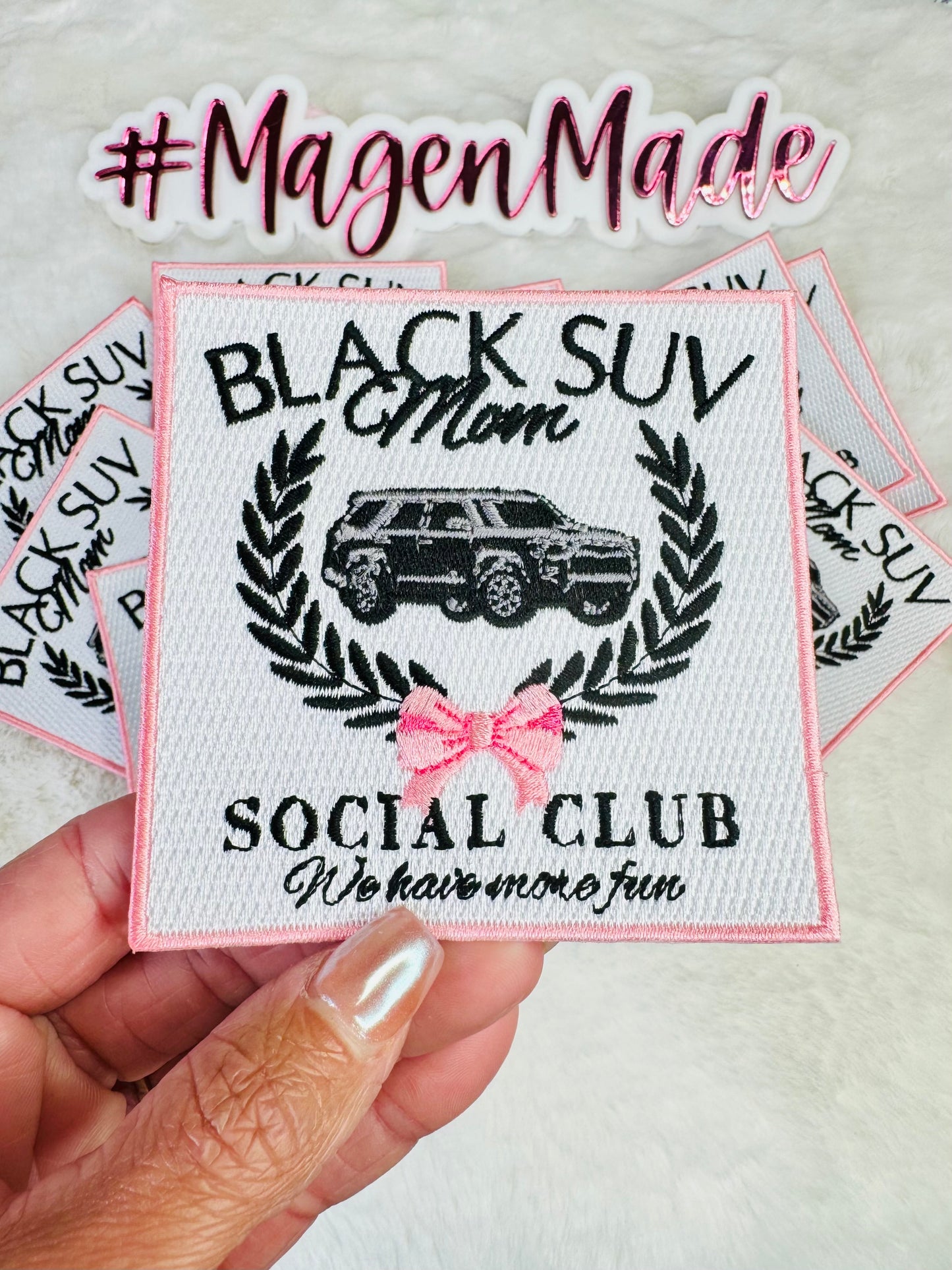 Black SUV Moms Embroidery Patch