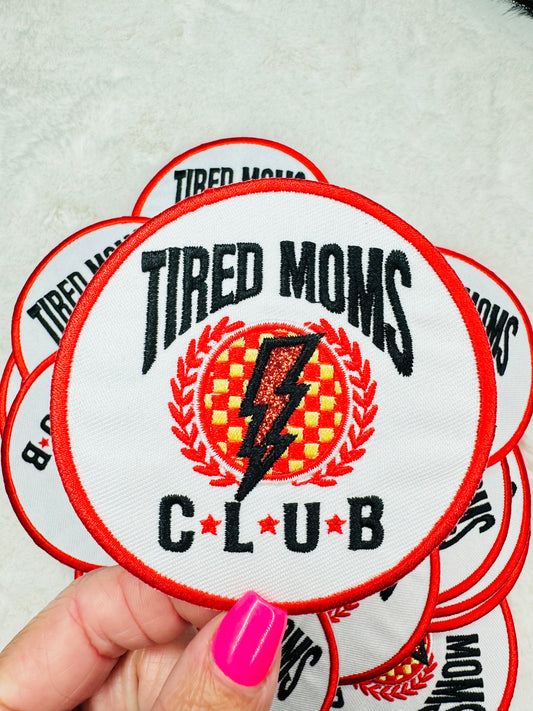 Tire mom’s club round embroidered patch￼