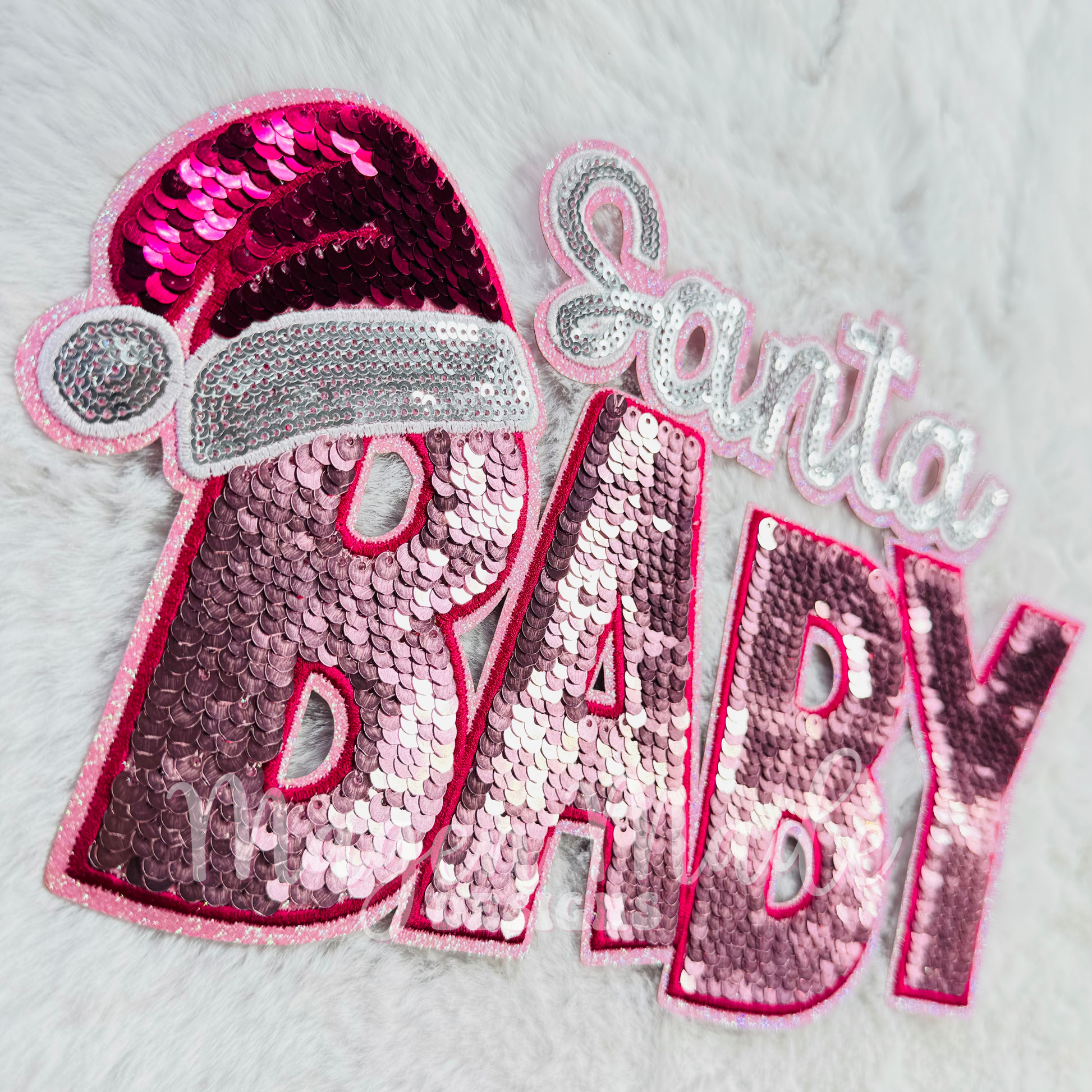 Santa Baby Sequins Iron On Patch