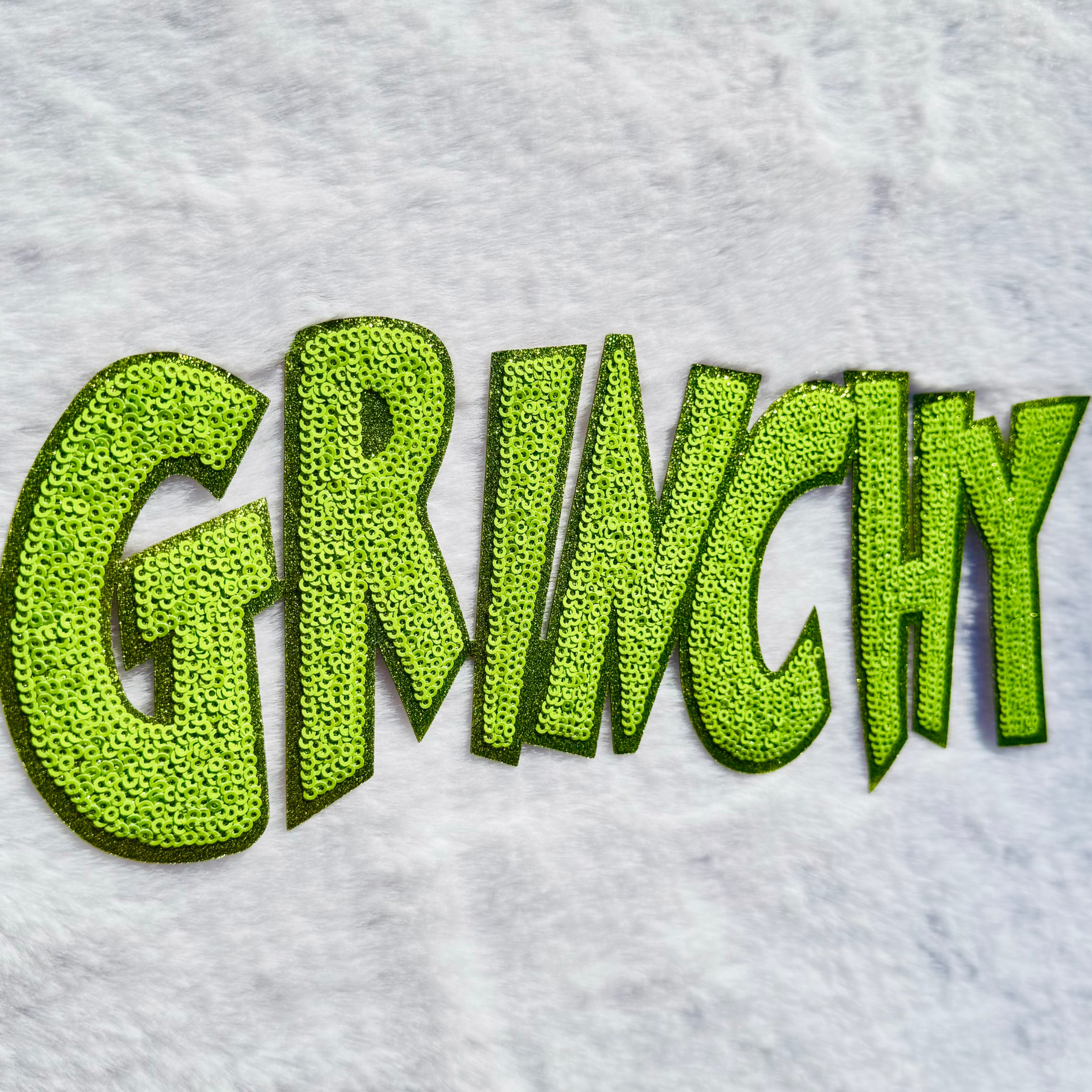 Green Grinchy Sequin Patch