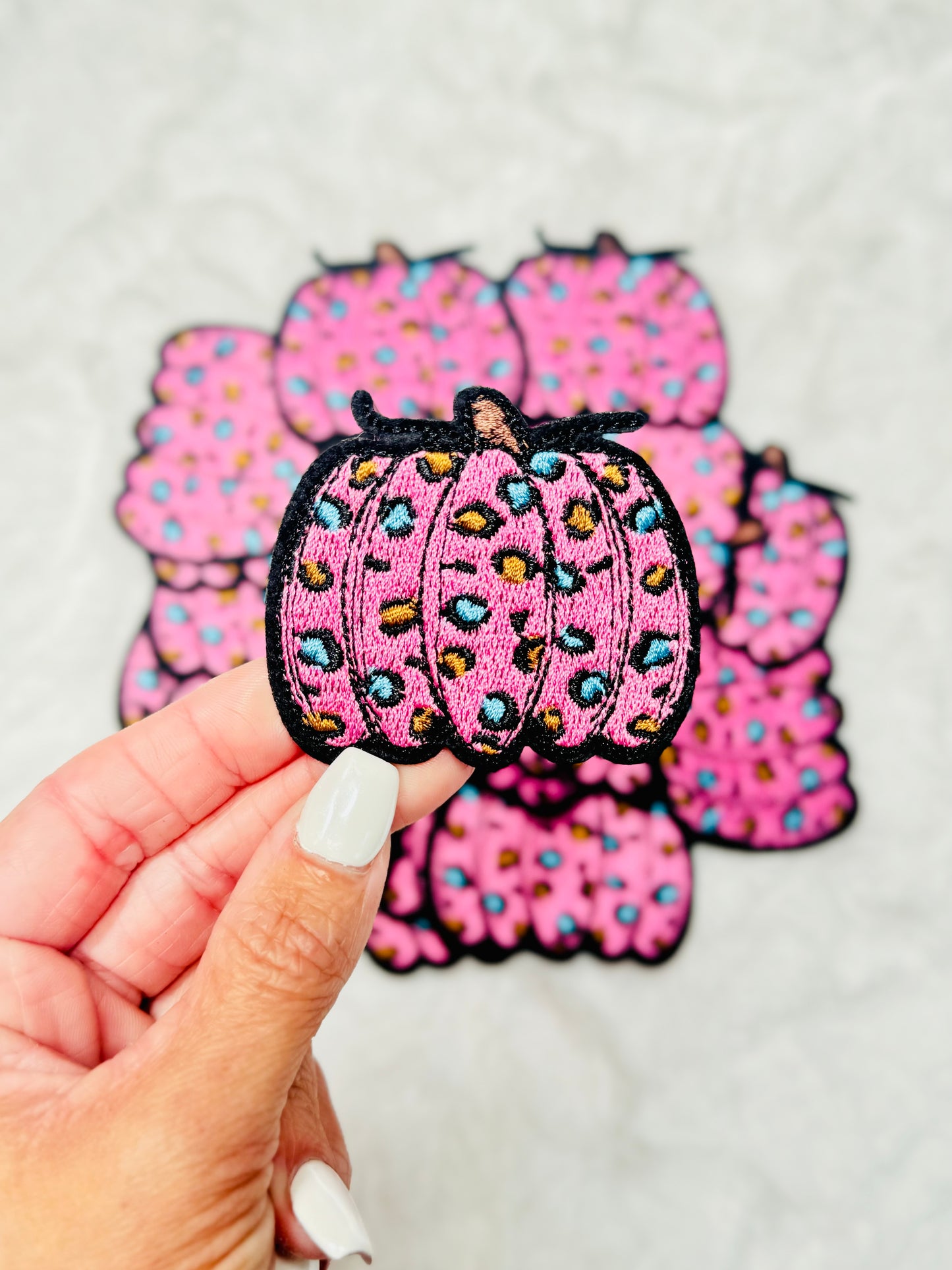 Pink Pumpkins Embroidered Patch