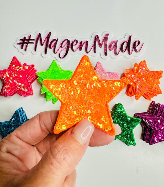 Orange Star Sequin Patch