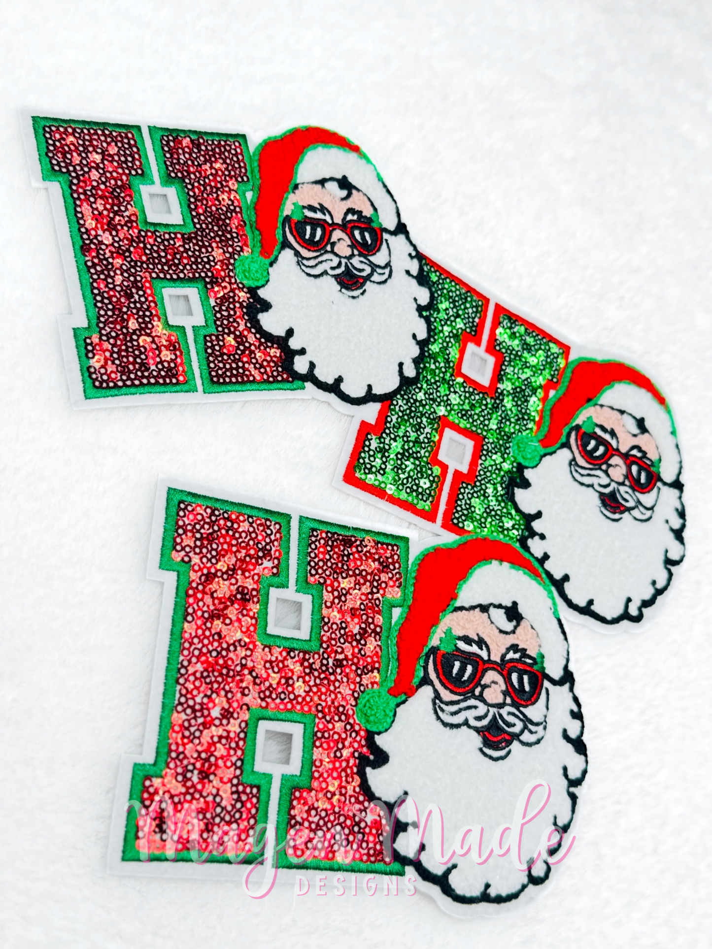 HOHOHO Santa Chenille and Sequin Patch