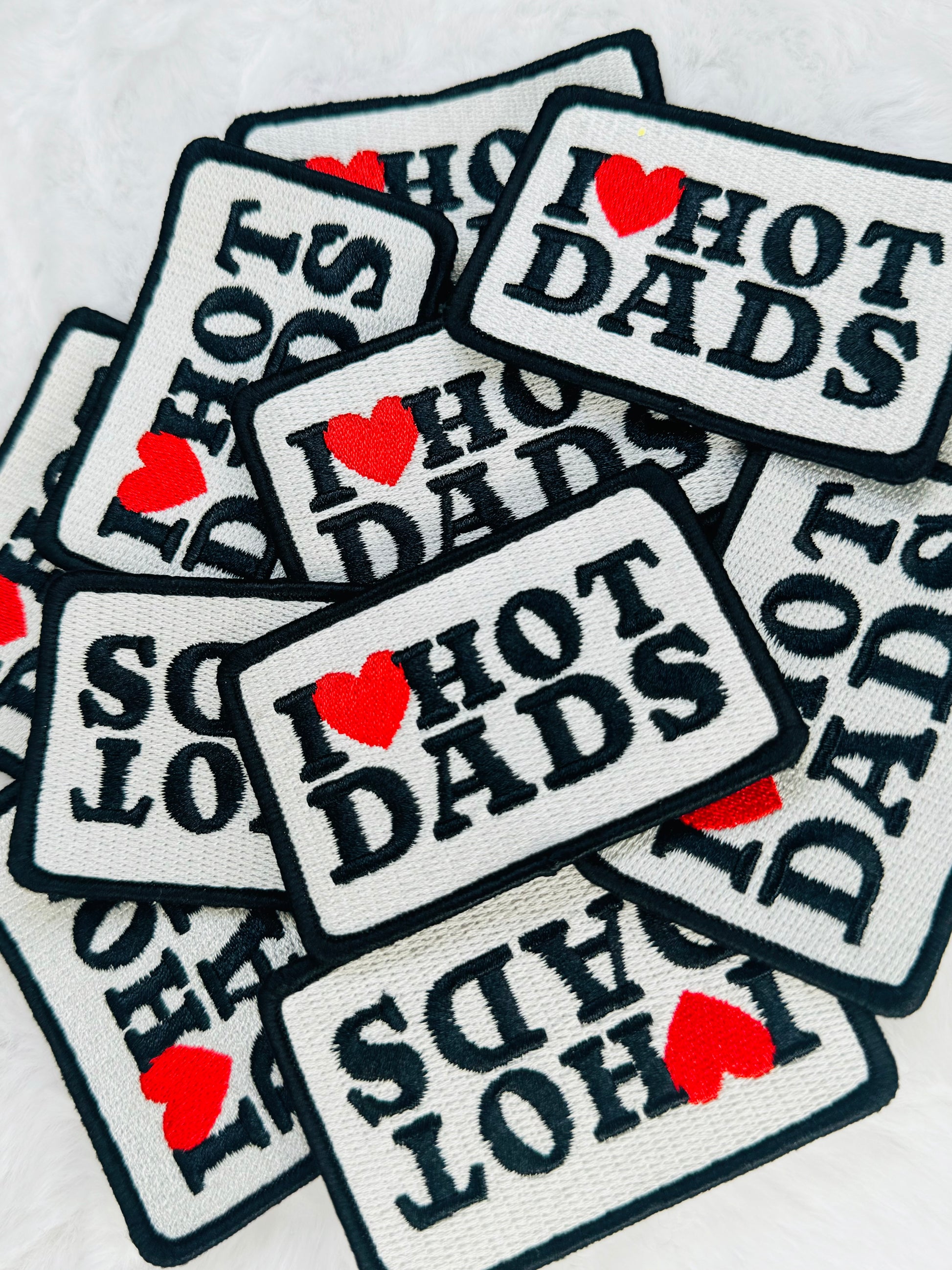 I ♥️ Hot Dads Embroidered Patch