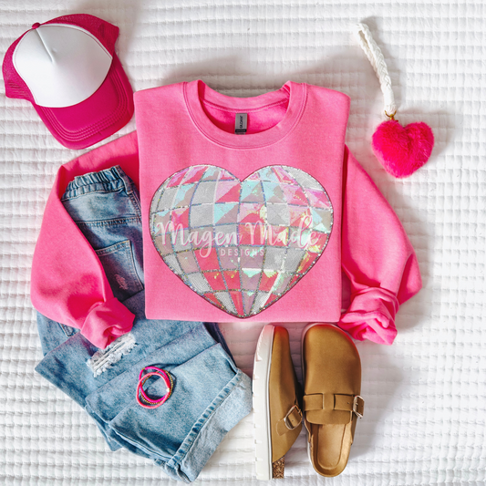 Disco Heart Sequins Patch