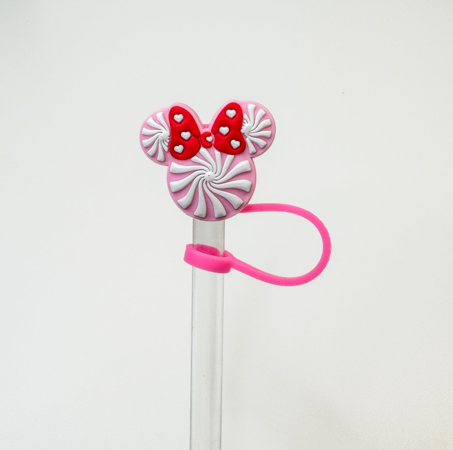 Mouse with bow straw topper