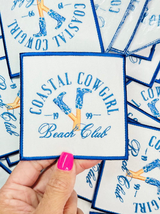 Coastal cowgirl beach club embroidered patch