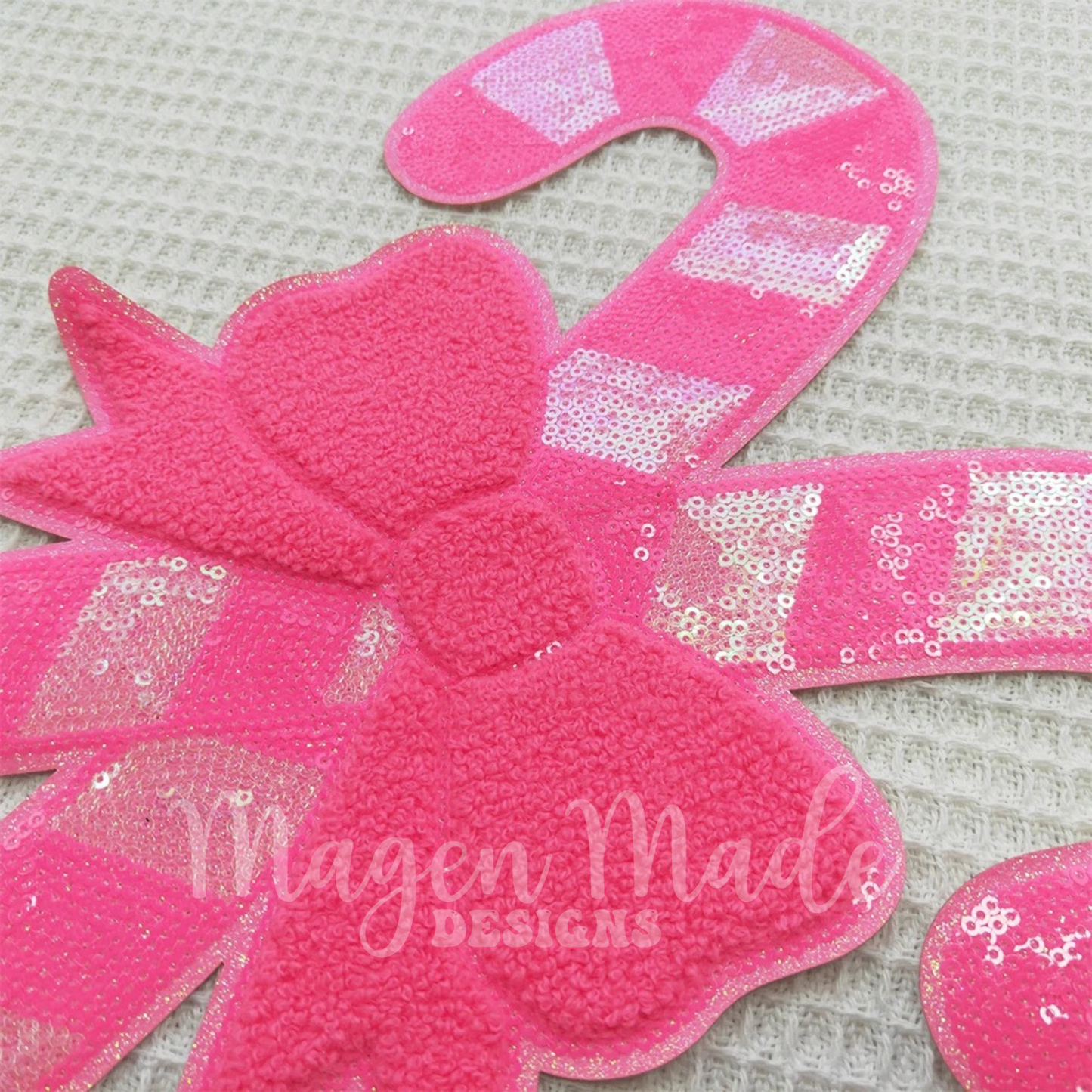 Preppy Pink Coquette Candy Candy Sequin Patch