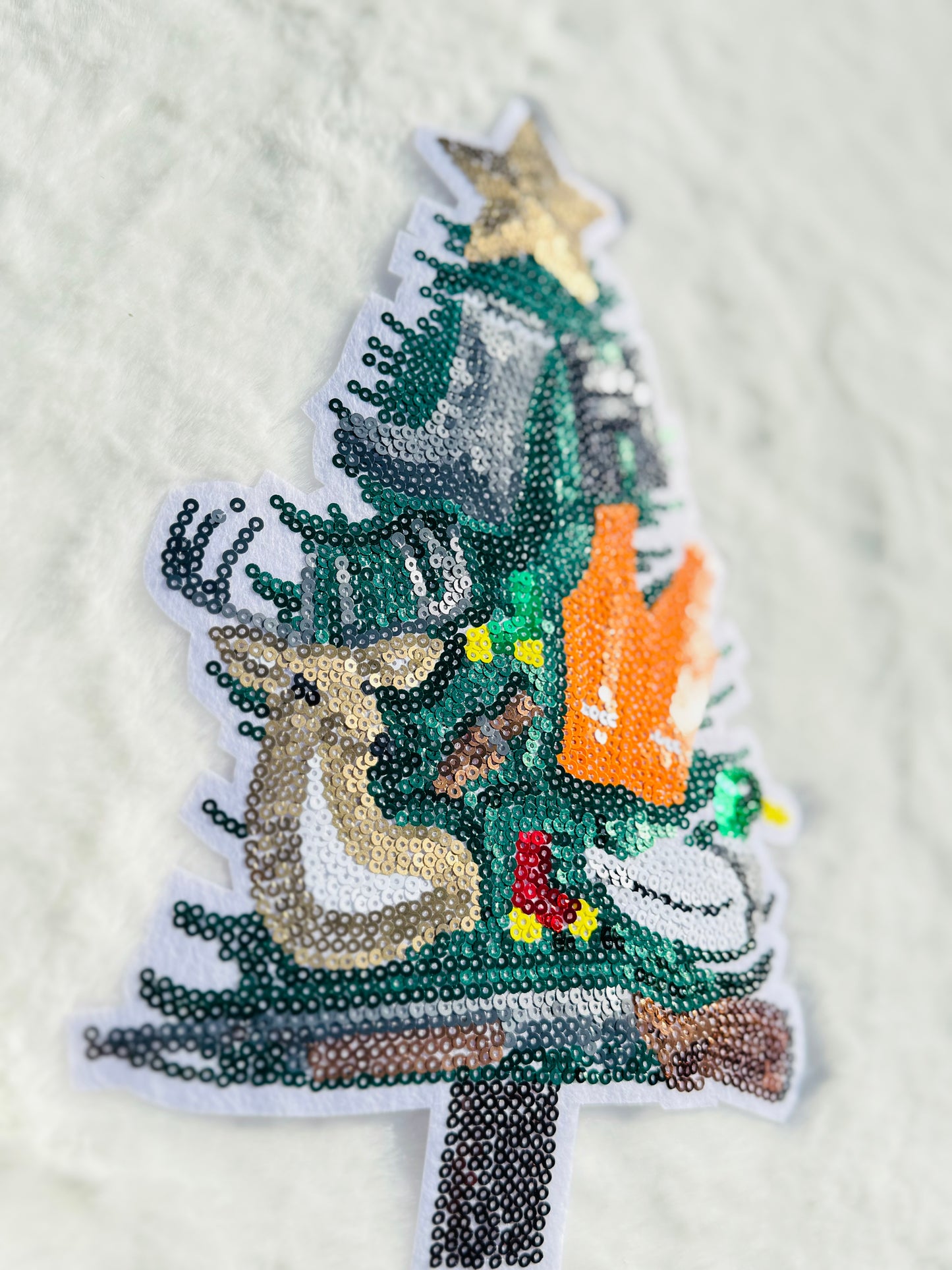 Hunting Tree Sequins Patch