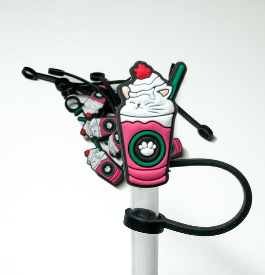 Cat cup straw topper