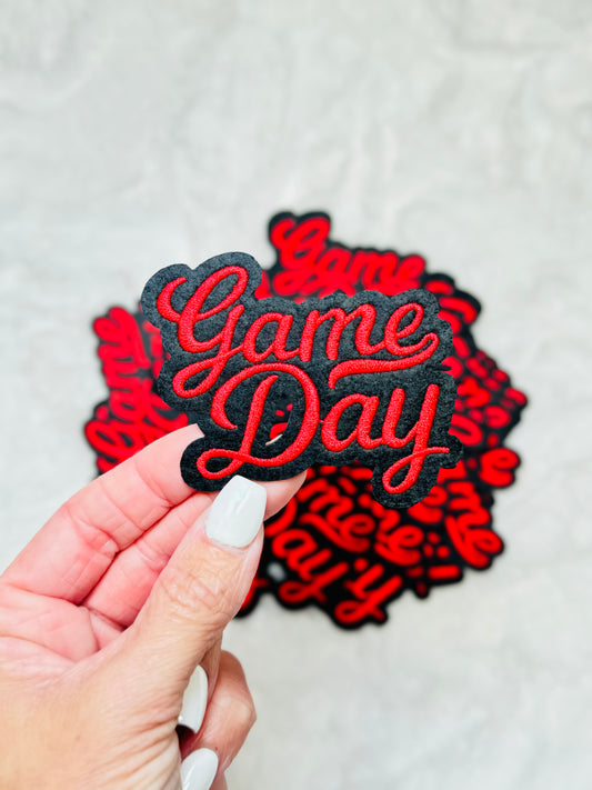 Red Game Day Embroidered Patch