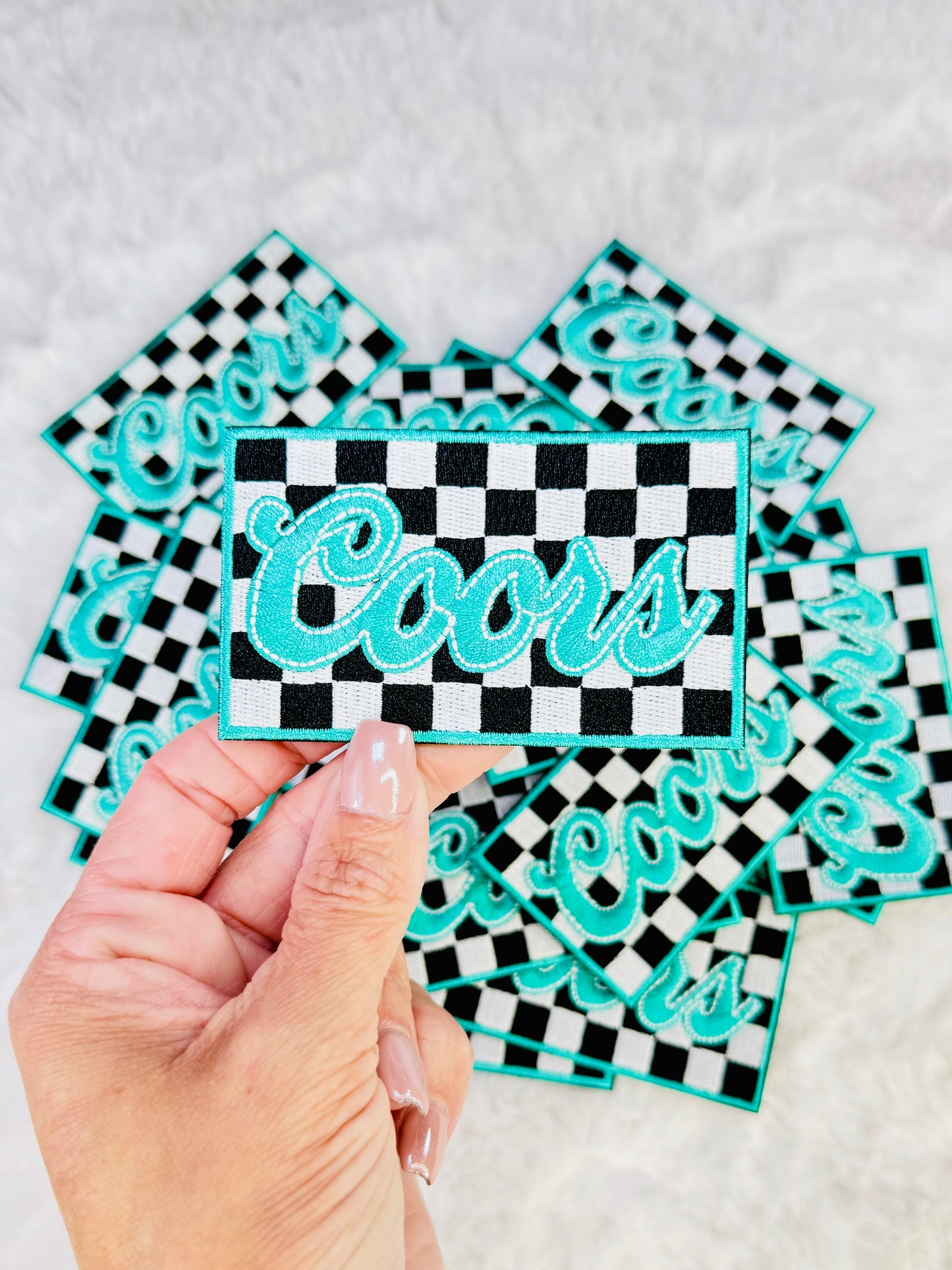 Coors Checkered Embroidered Patch