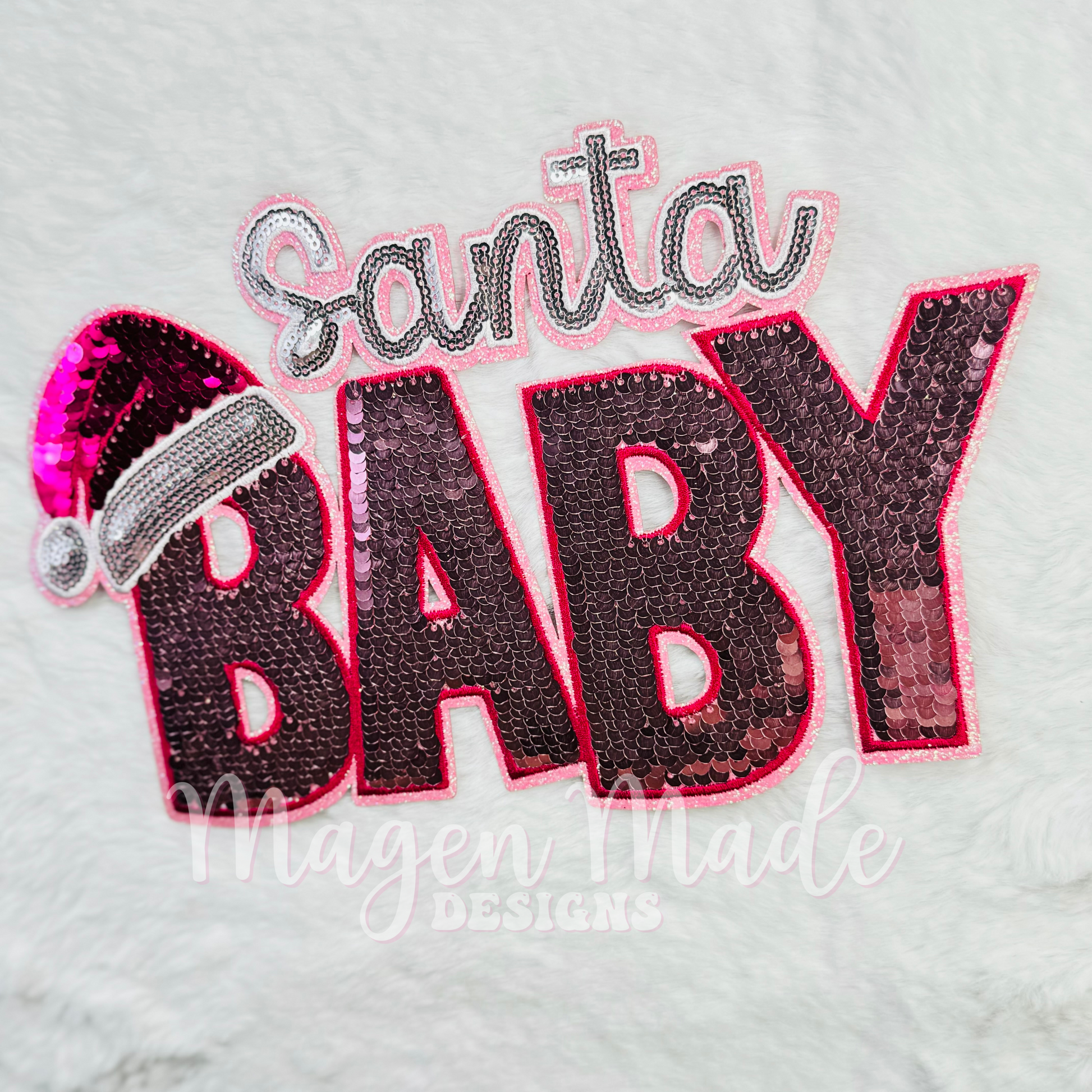 Santa Baby Sequins Iron On Patch