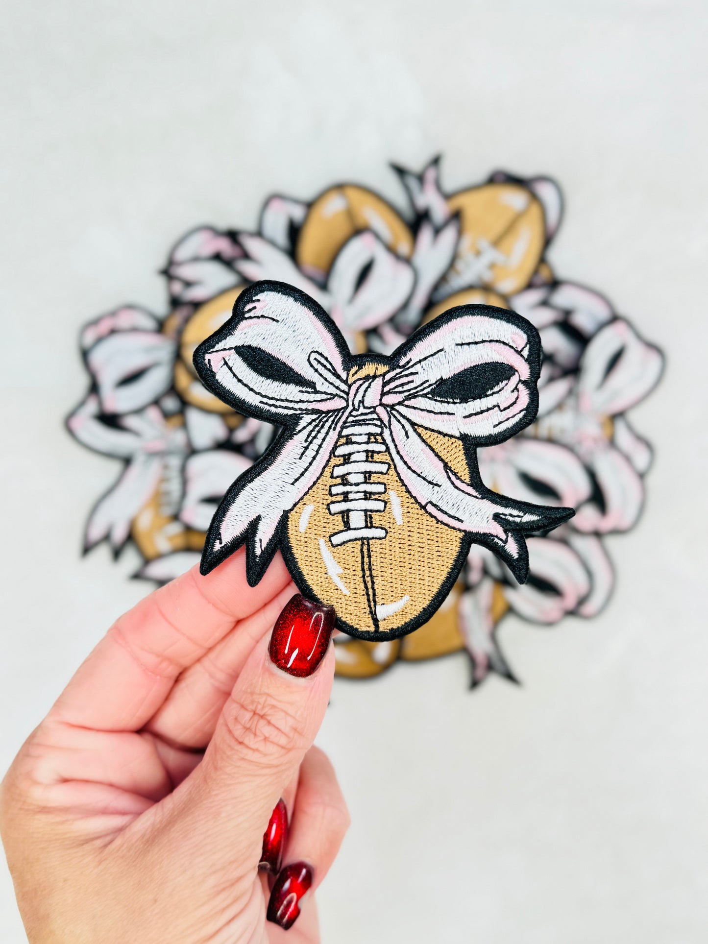 Coquette Football Embroidered Patch