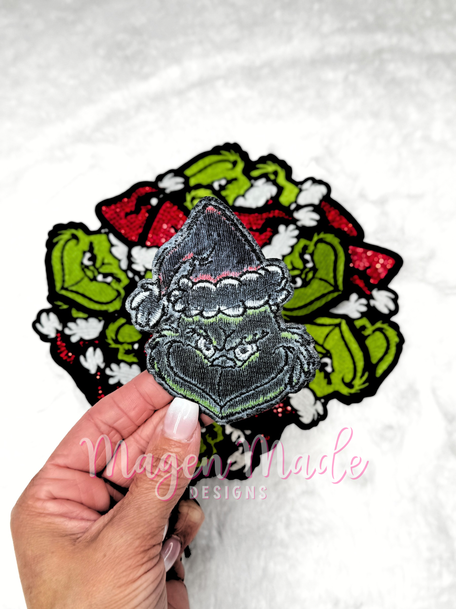 Green Man With Rhinestones Embroidered Patch