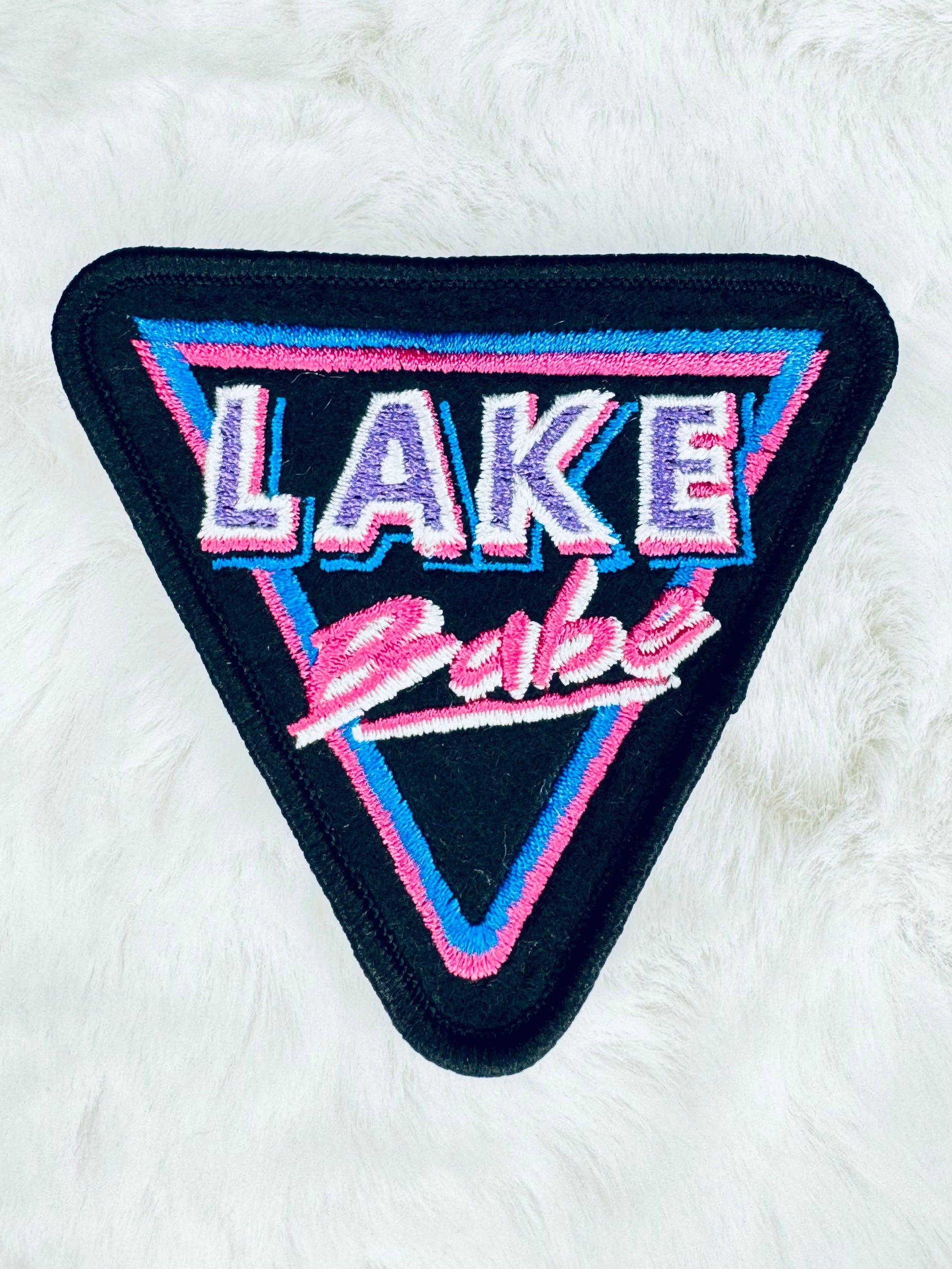 Triangular Lake Babe Embroidered Patch