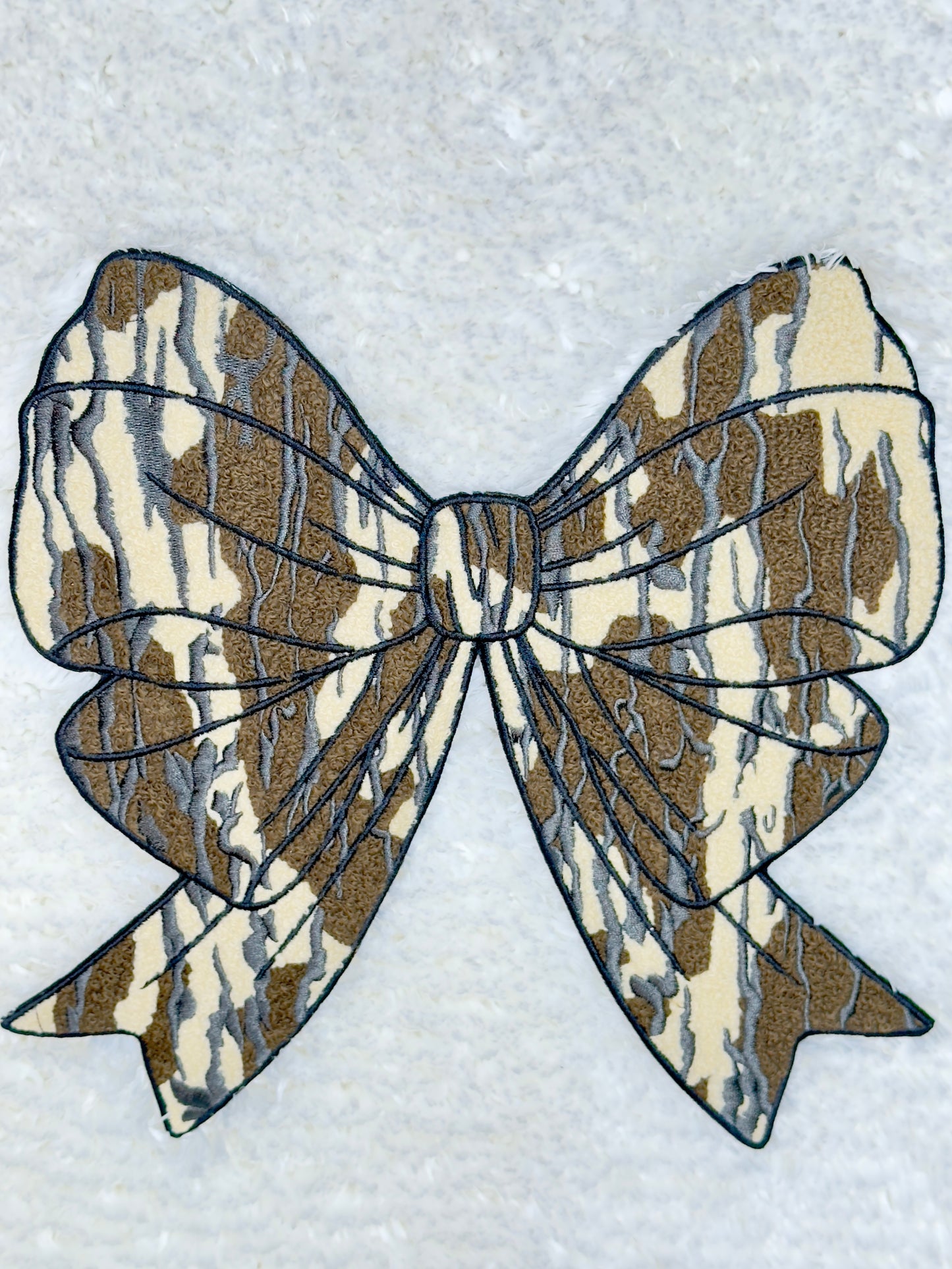 Camo Chenille Bow Chenille Patch