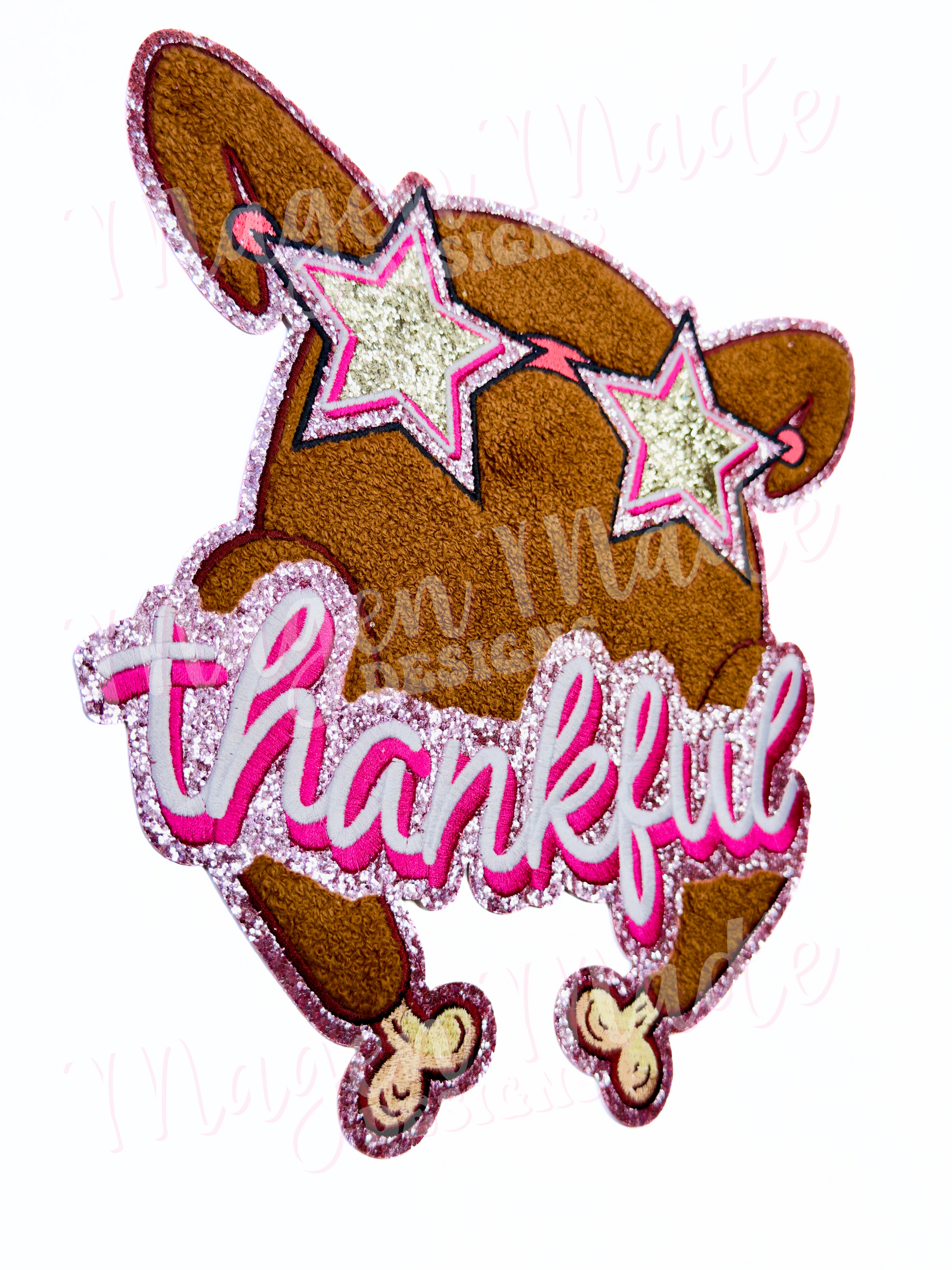 Thankful Turkey Chenille and Glitter Patch