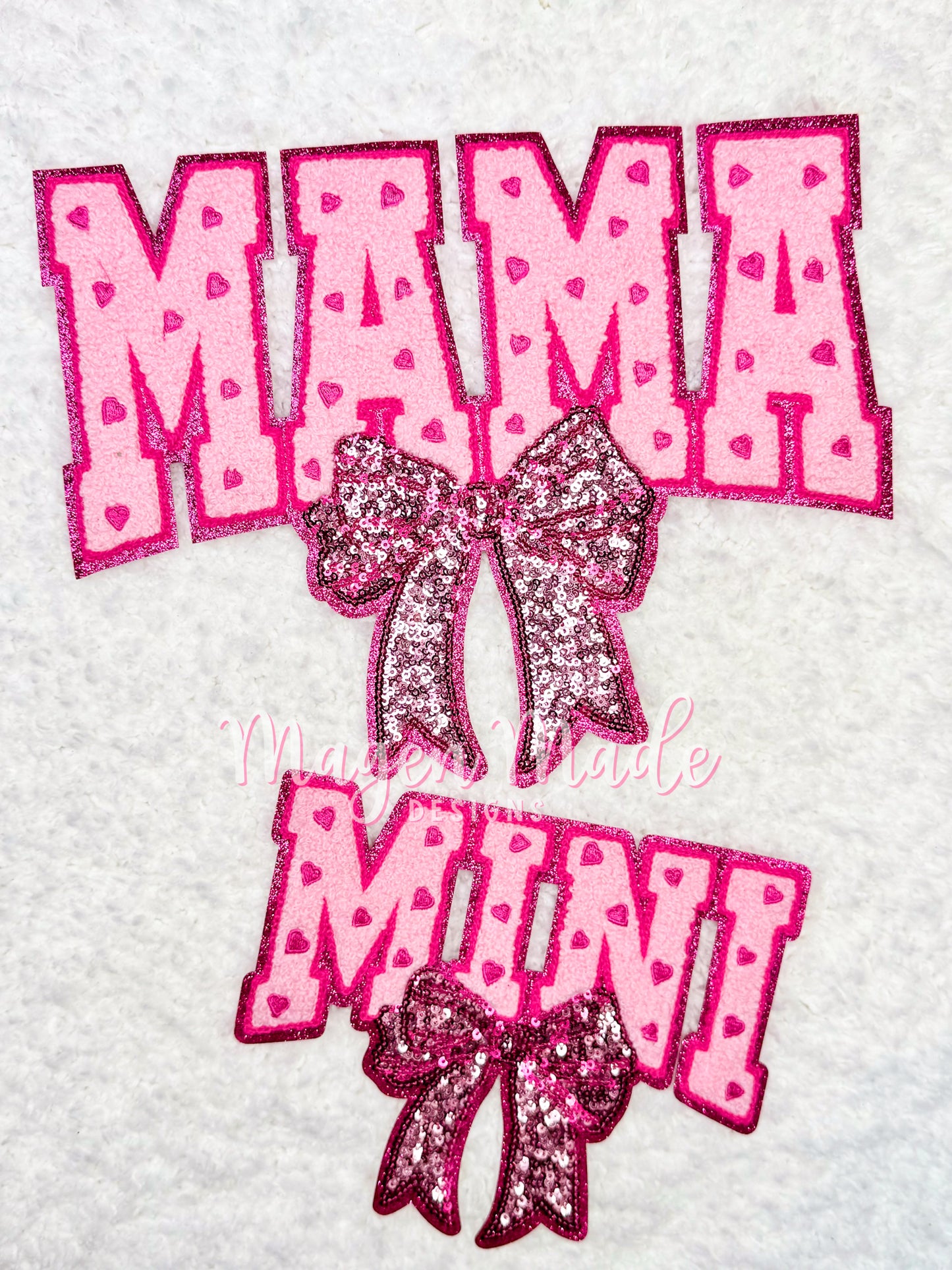 Mama & Mini Bundle Chenille & Sequins Iron On Big Shirt Patch